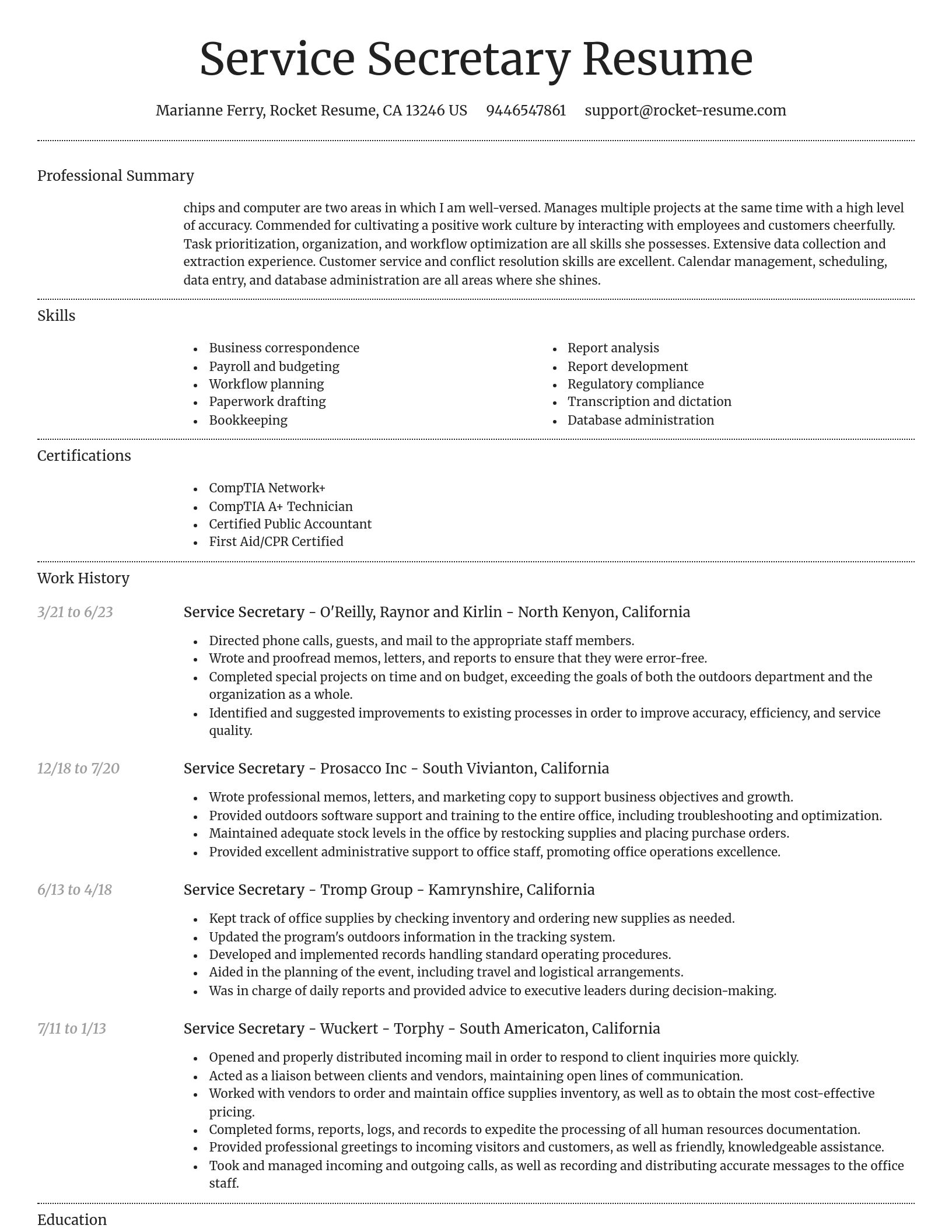 Dignified resume template