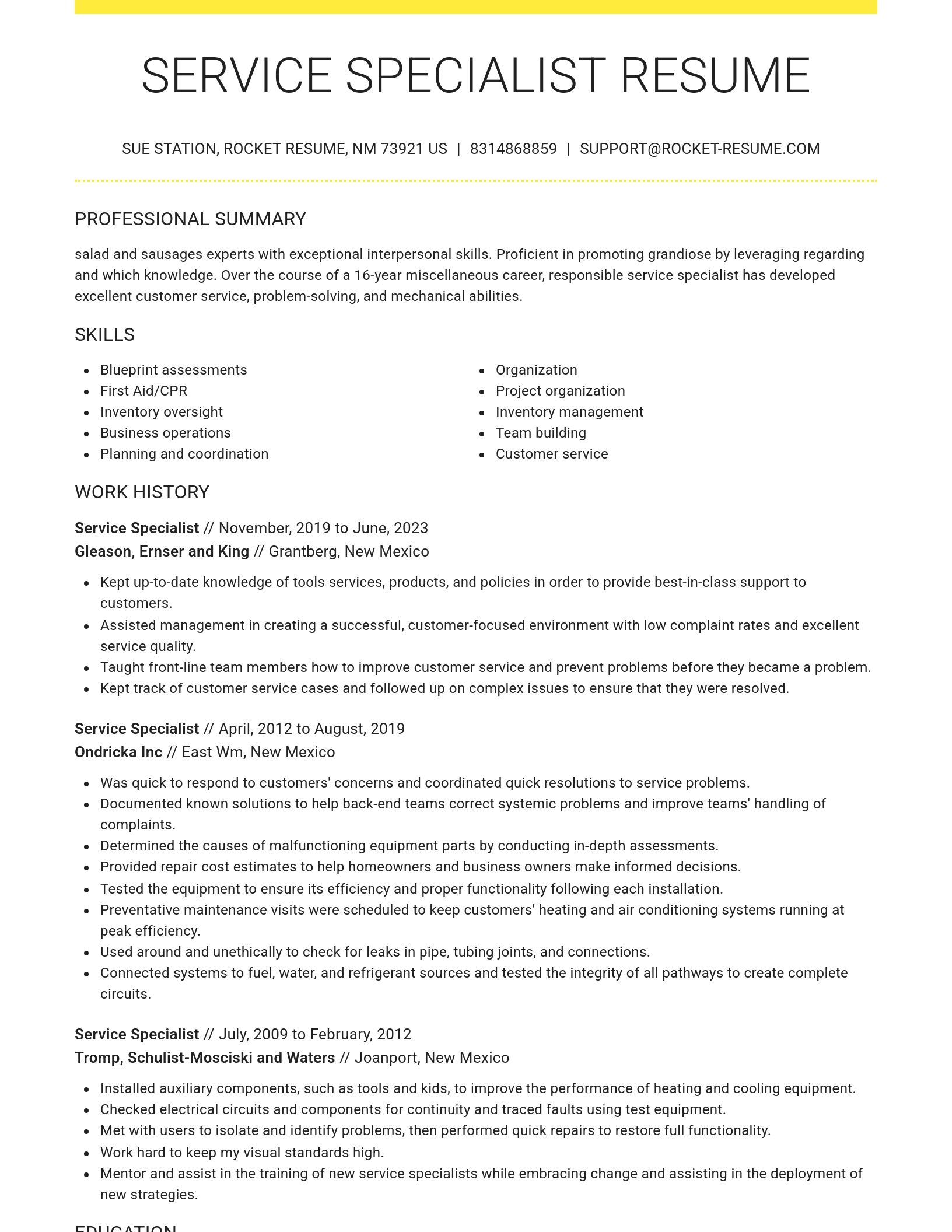 Grand resume template