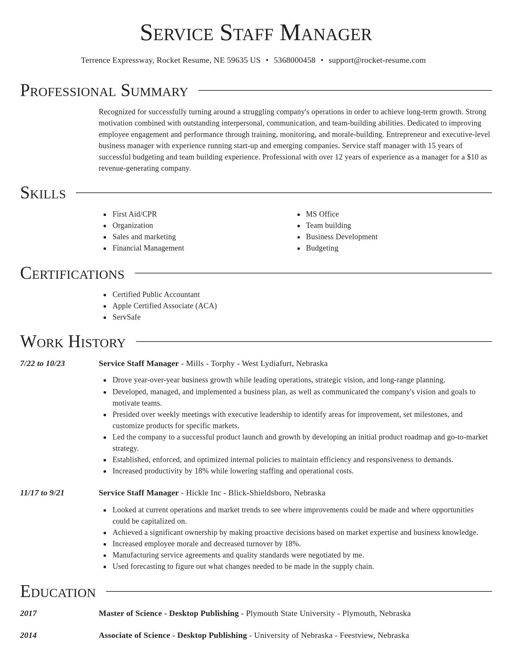 Director resume template