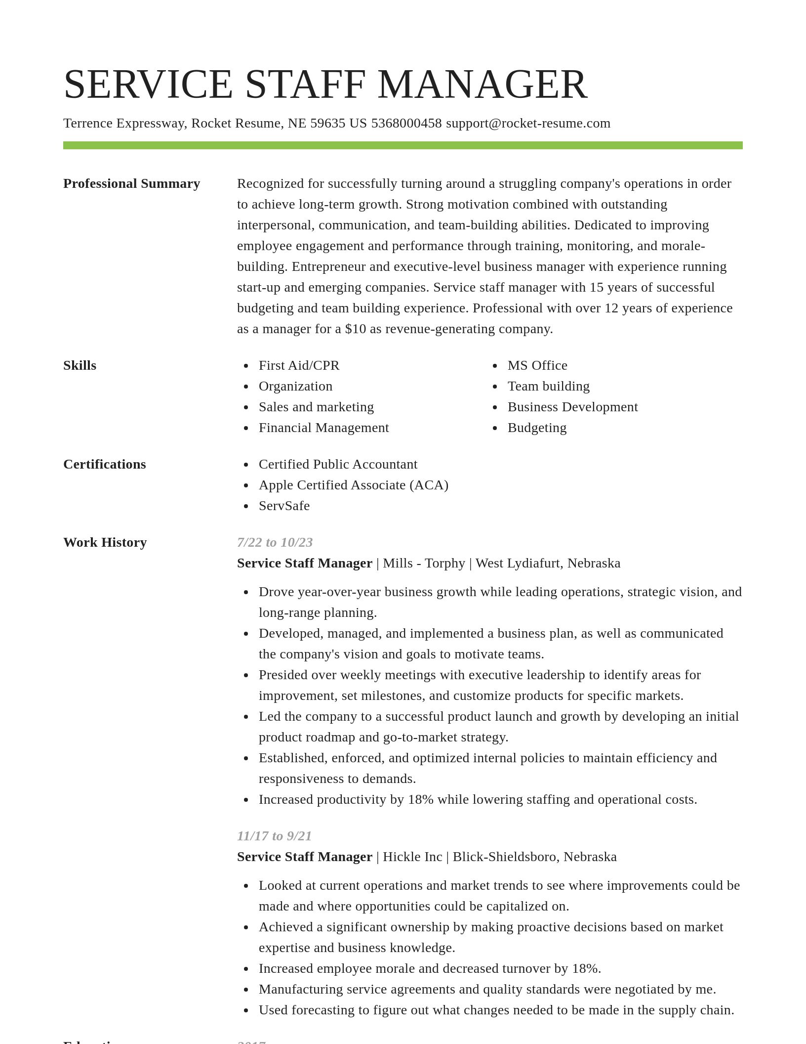 Smart resume template
