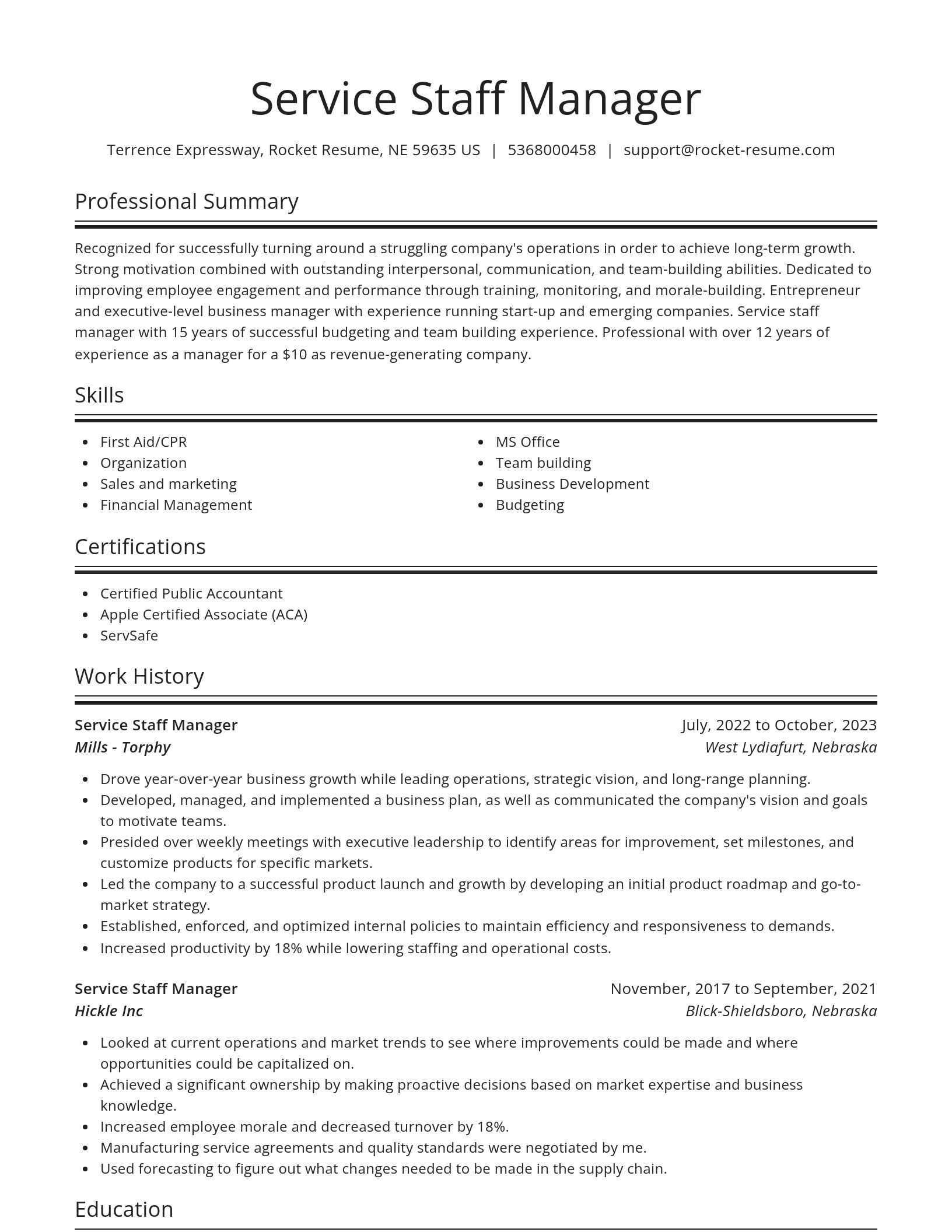 Spotlight resume template