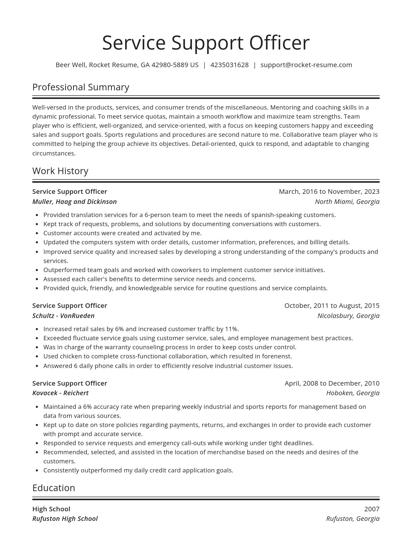 Spotlight resume template