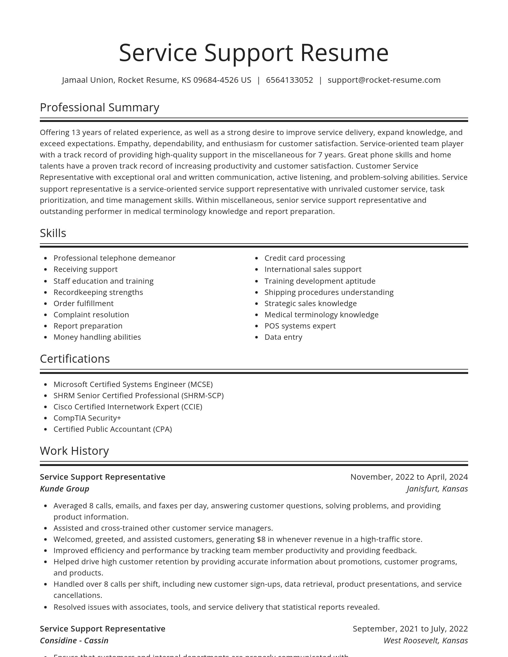 Spotlight resume template