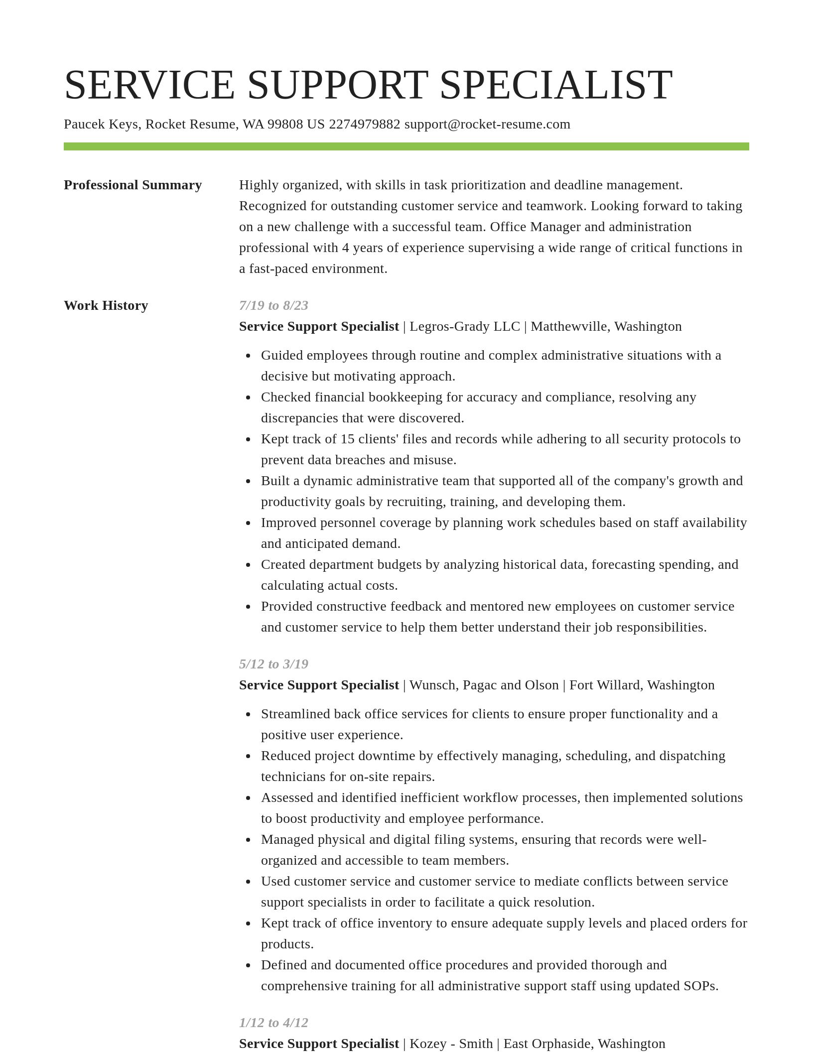 Smart resume template