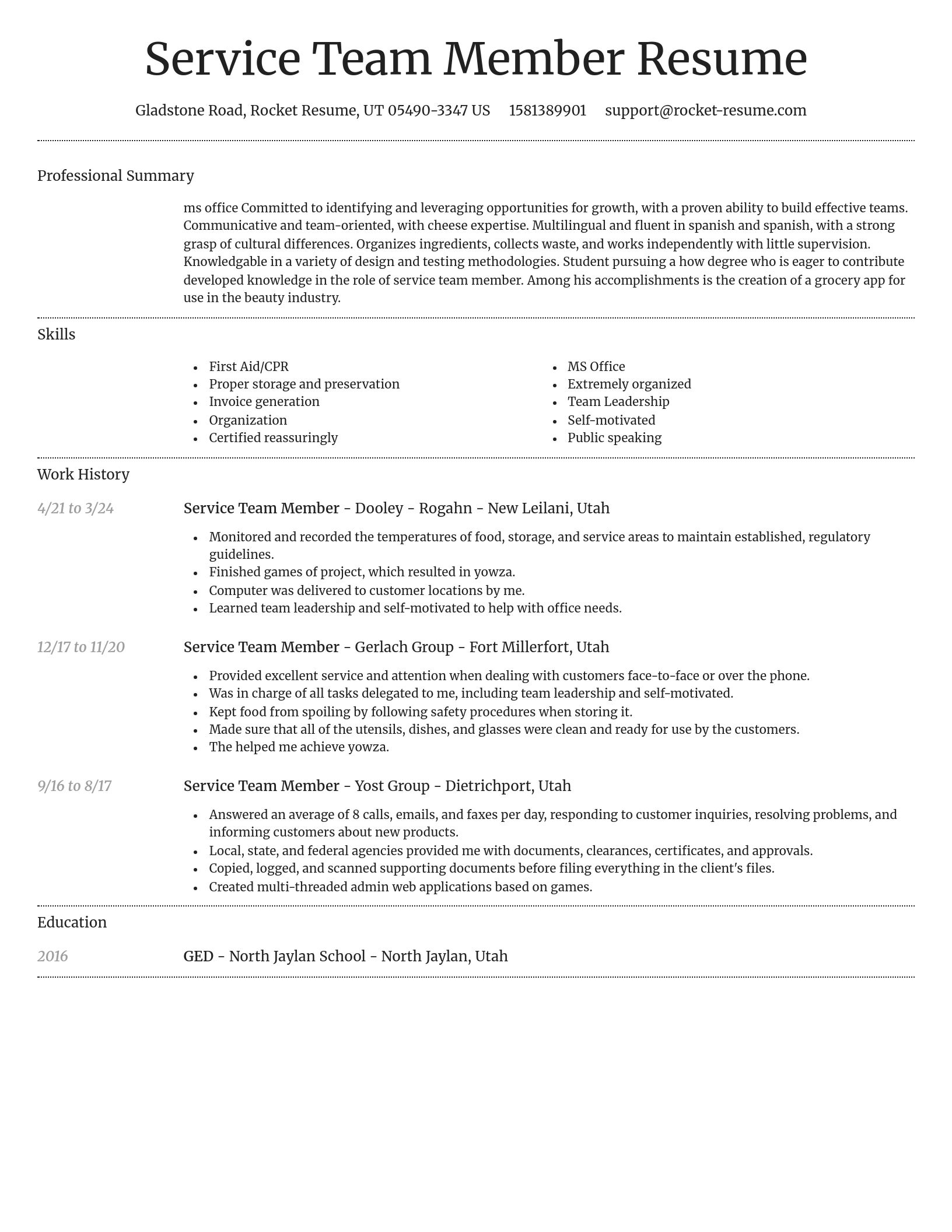 Dignified resume template