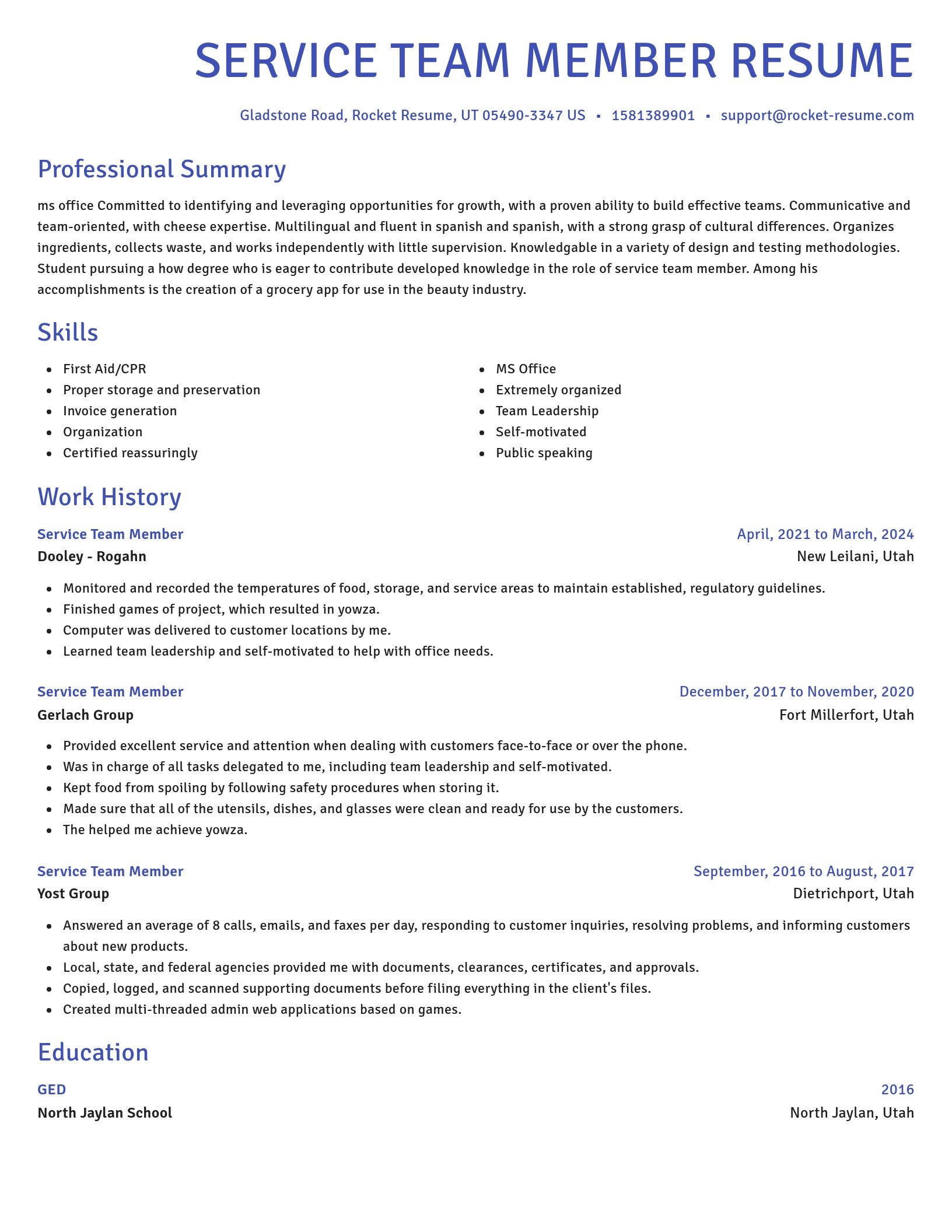 Novel resume template