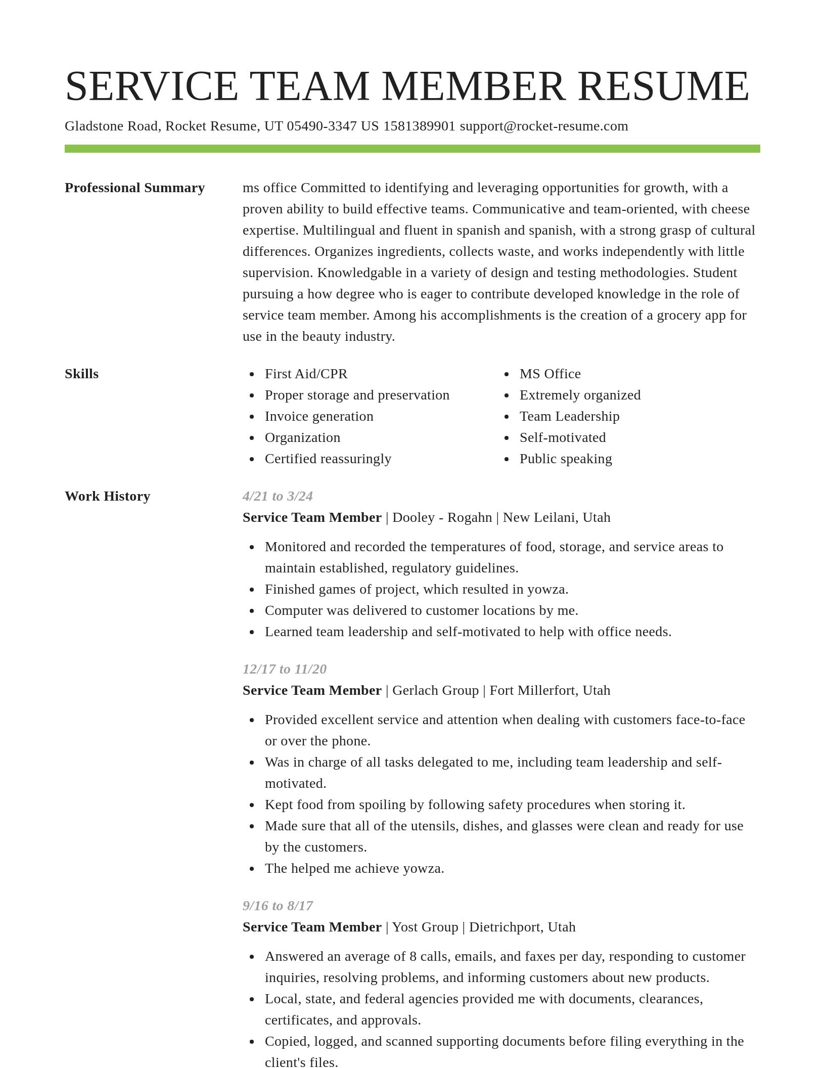 Smart resume template
