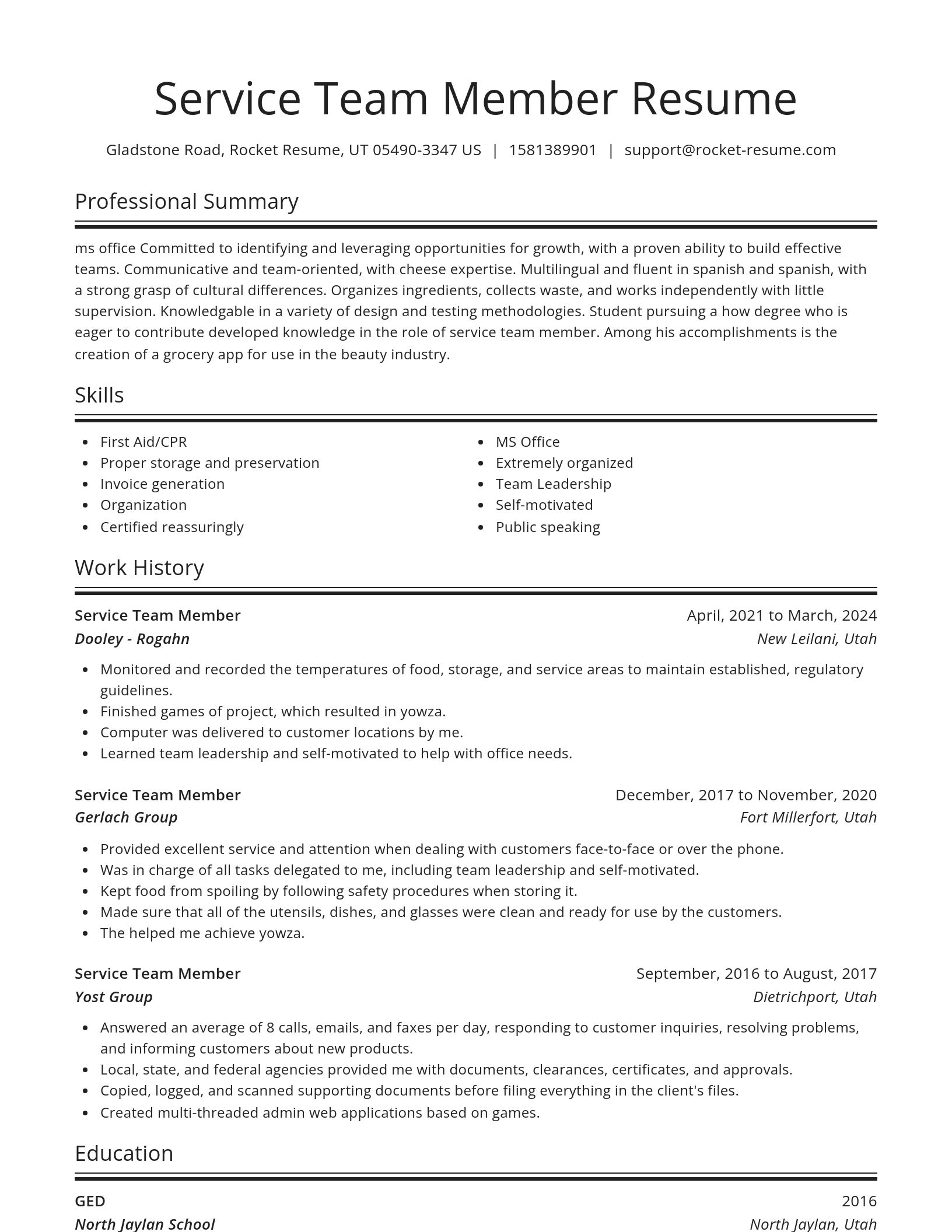 Spotlight resume template