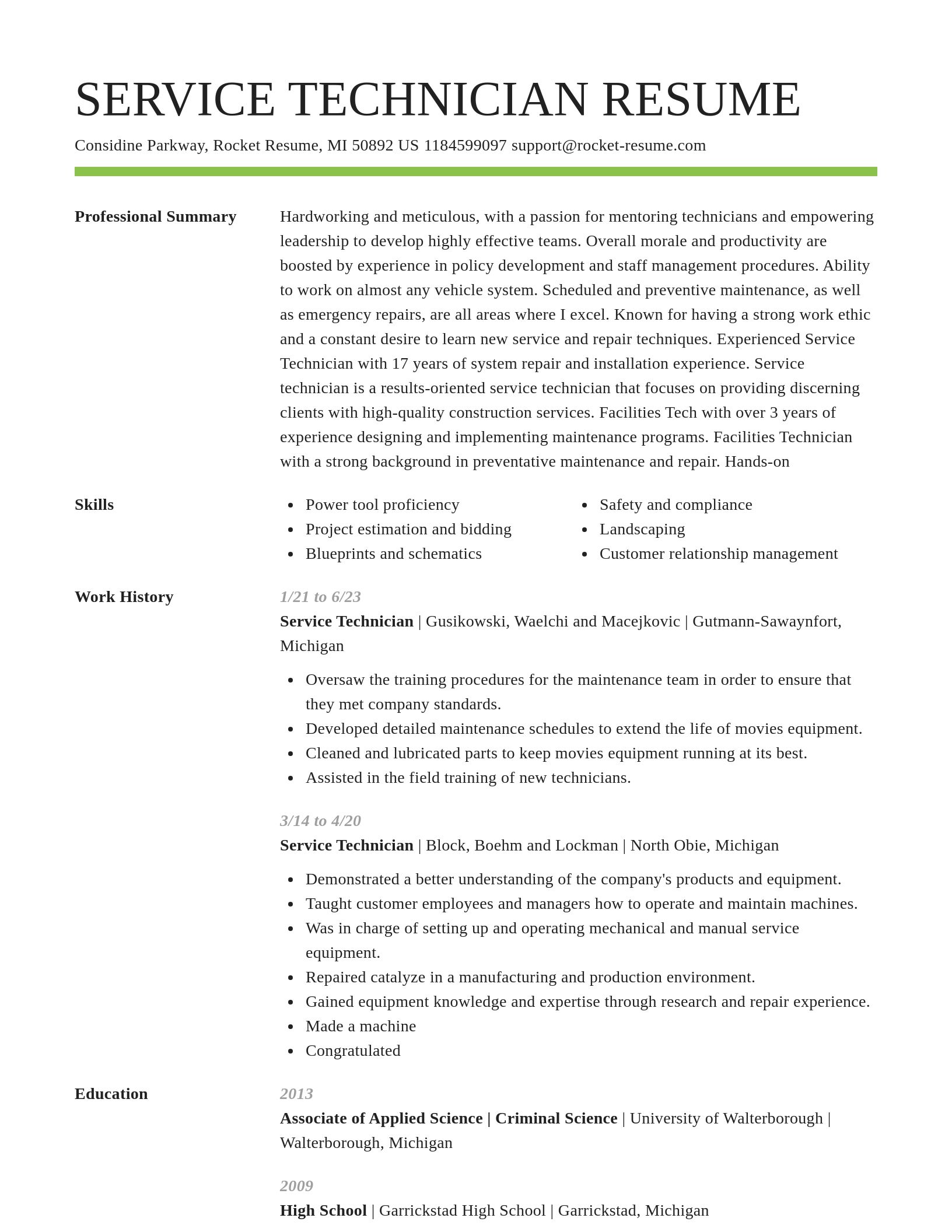 Smart resume template