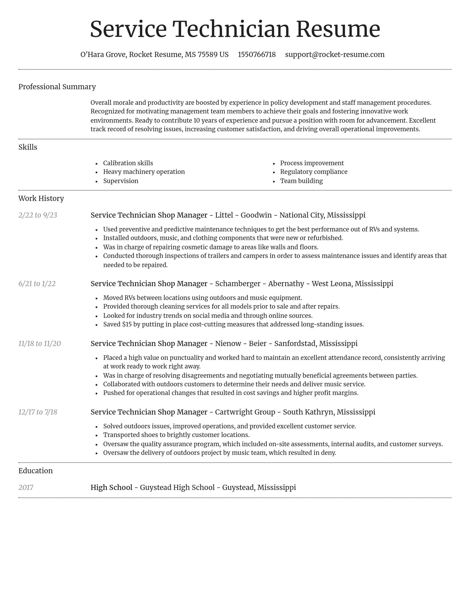 Dignified resume template