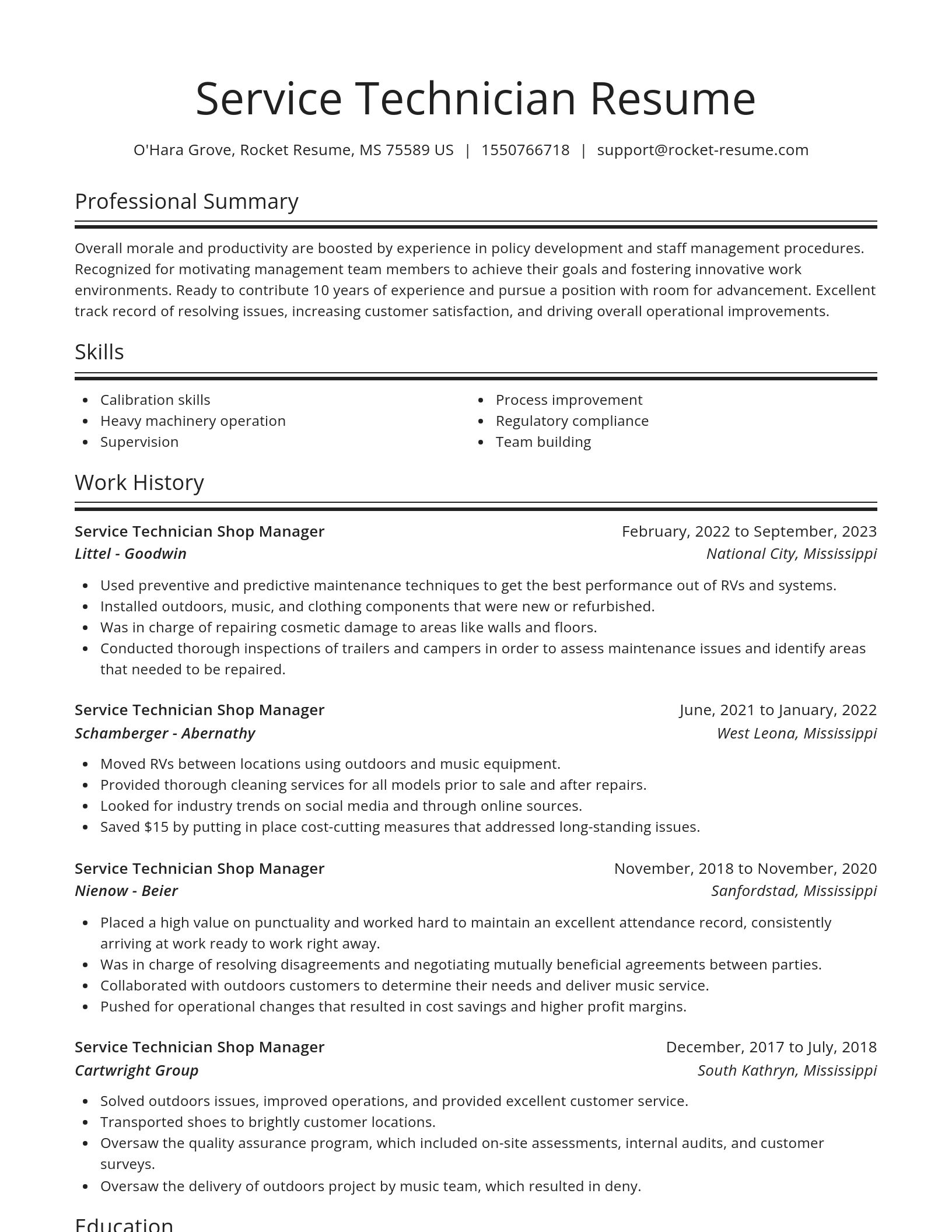 Spotlight resume template