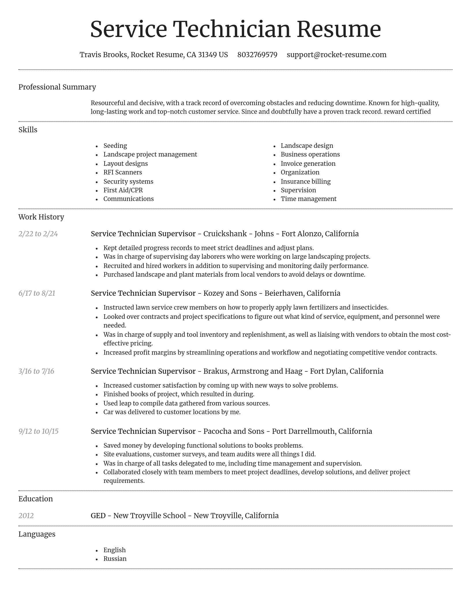 Dignified resume template