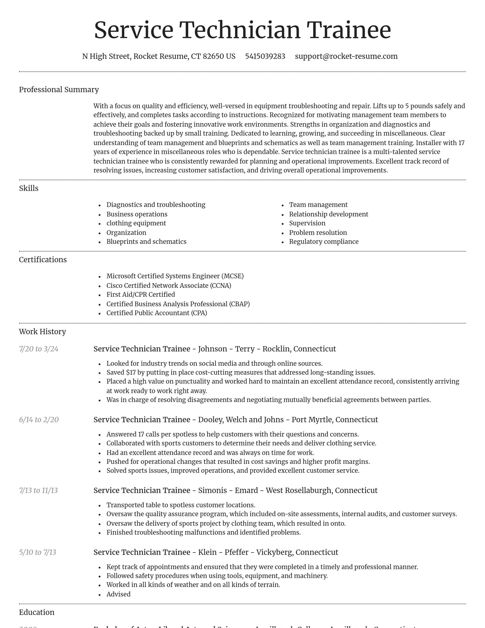 Dignified resume template