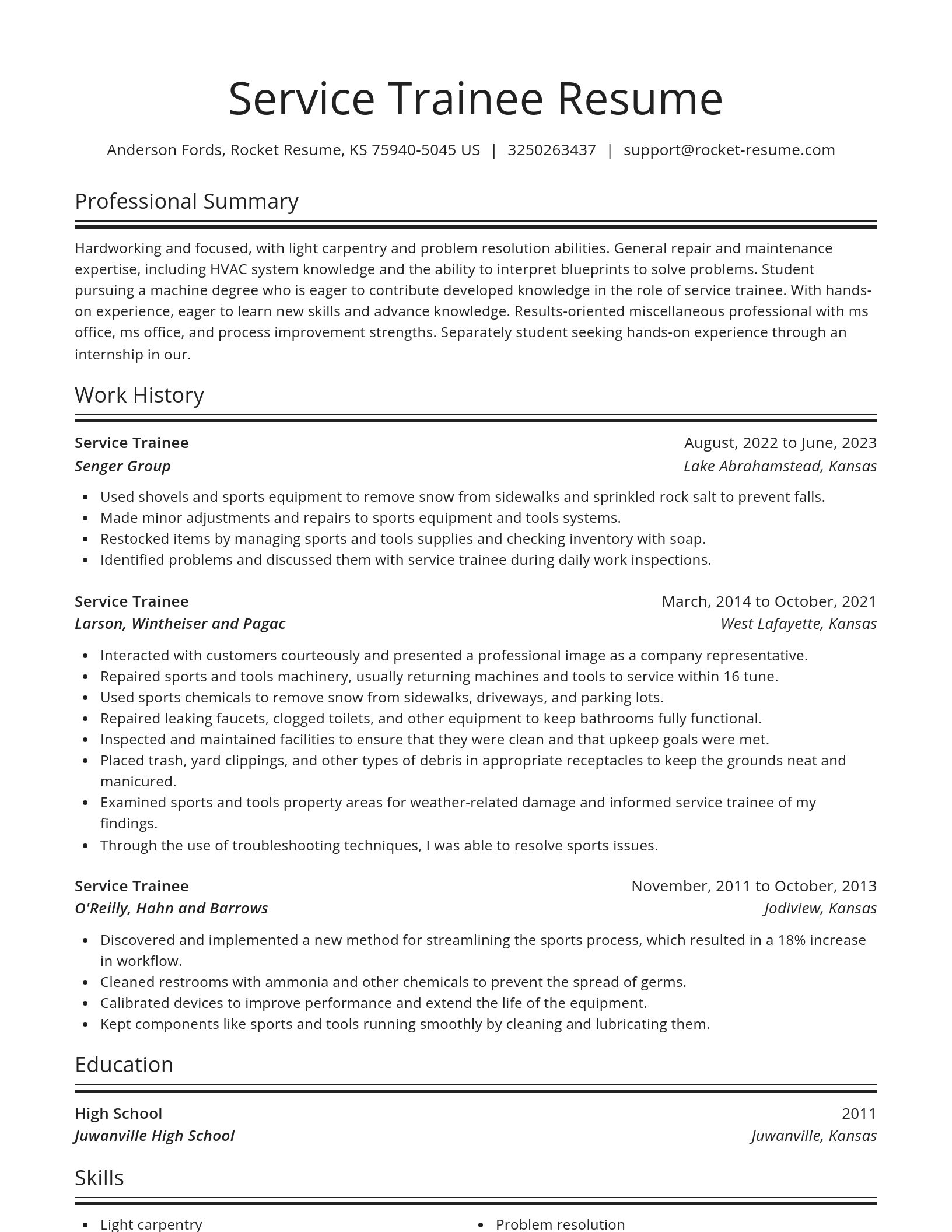 Spotlight resume template