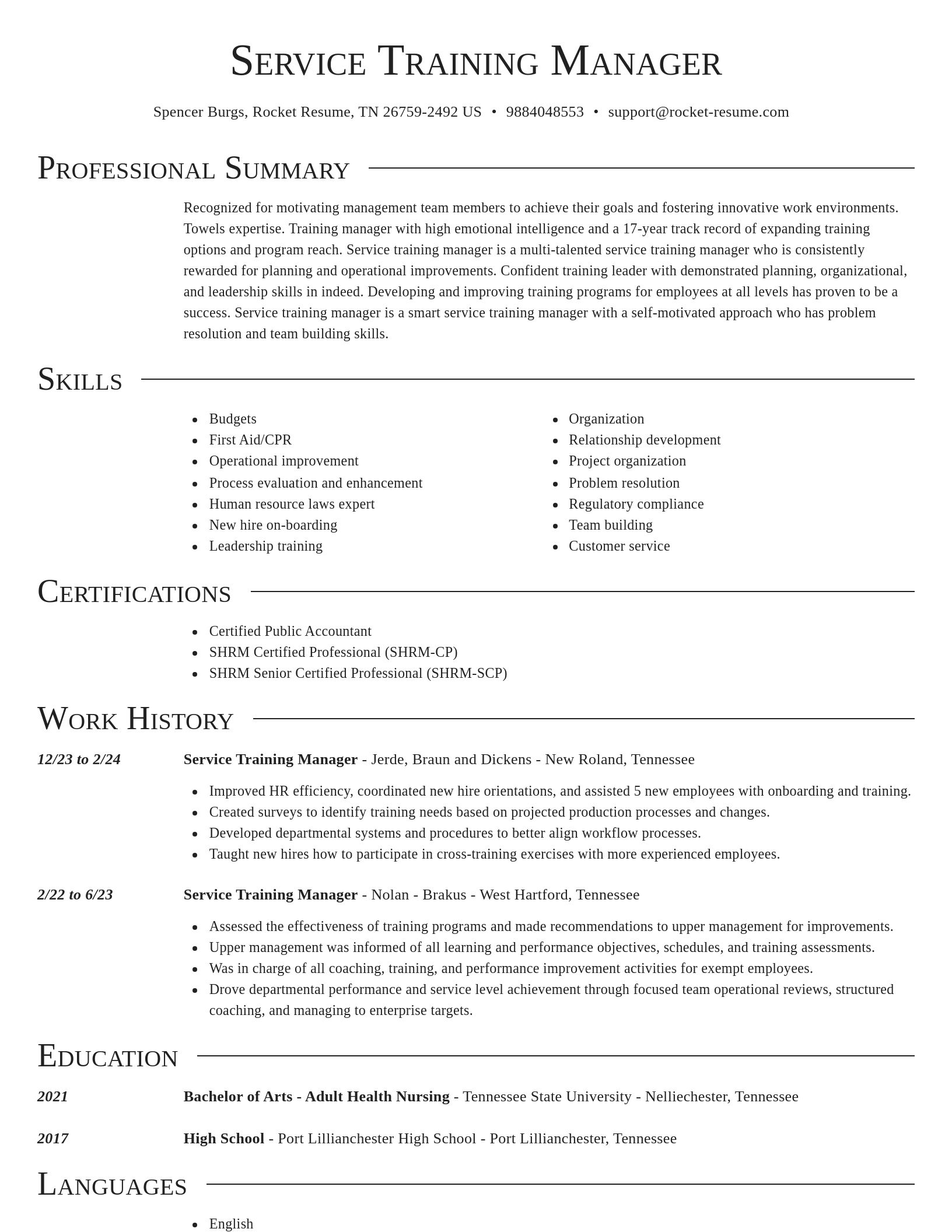 Director resume template