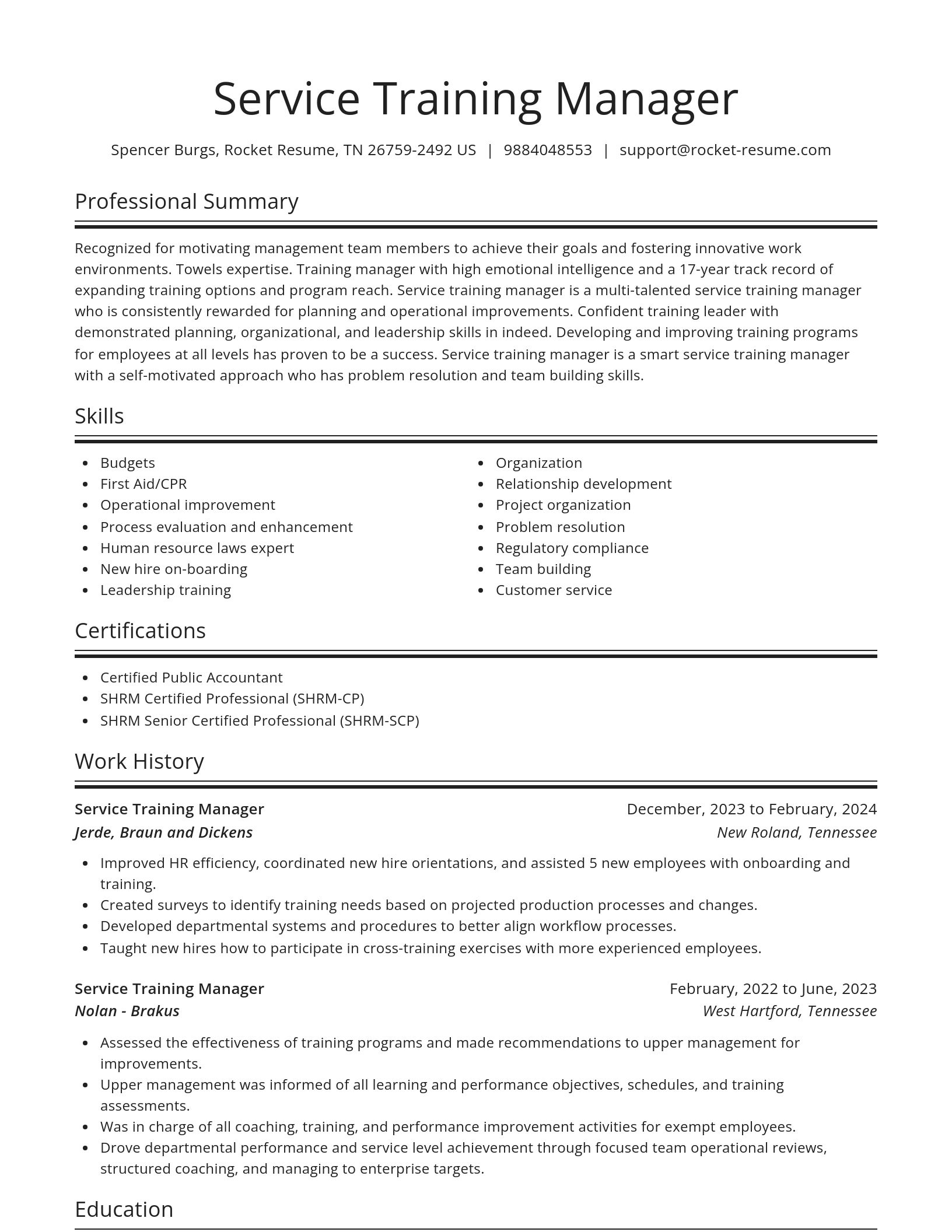 Spotlight resume template