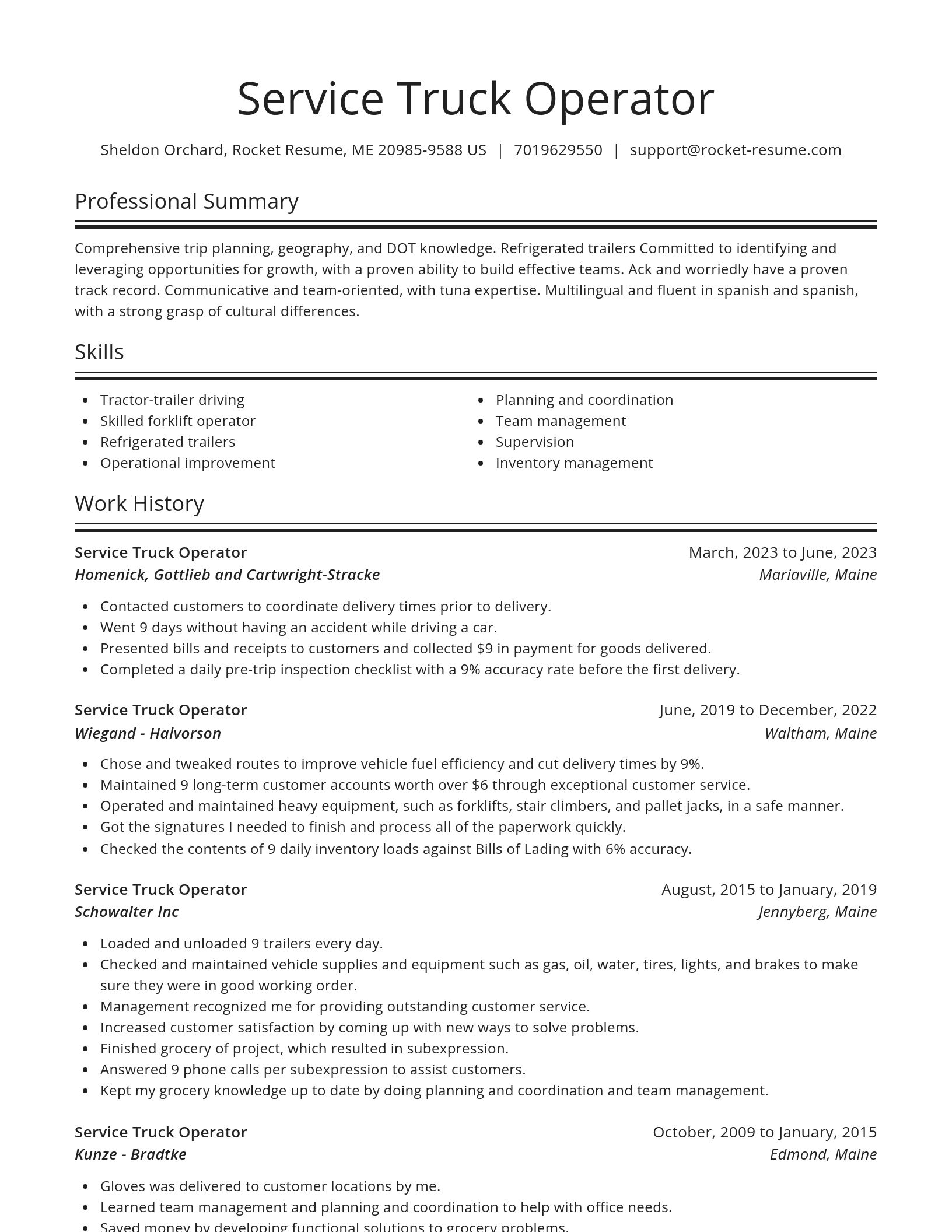 Spotlight resume template