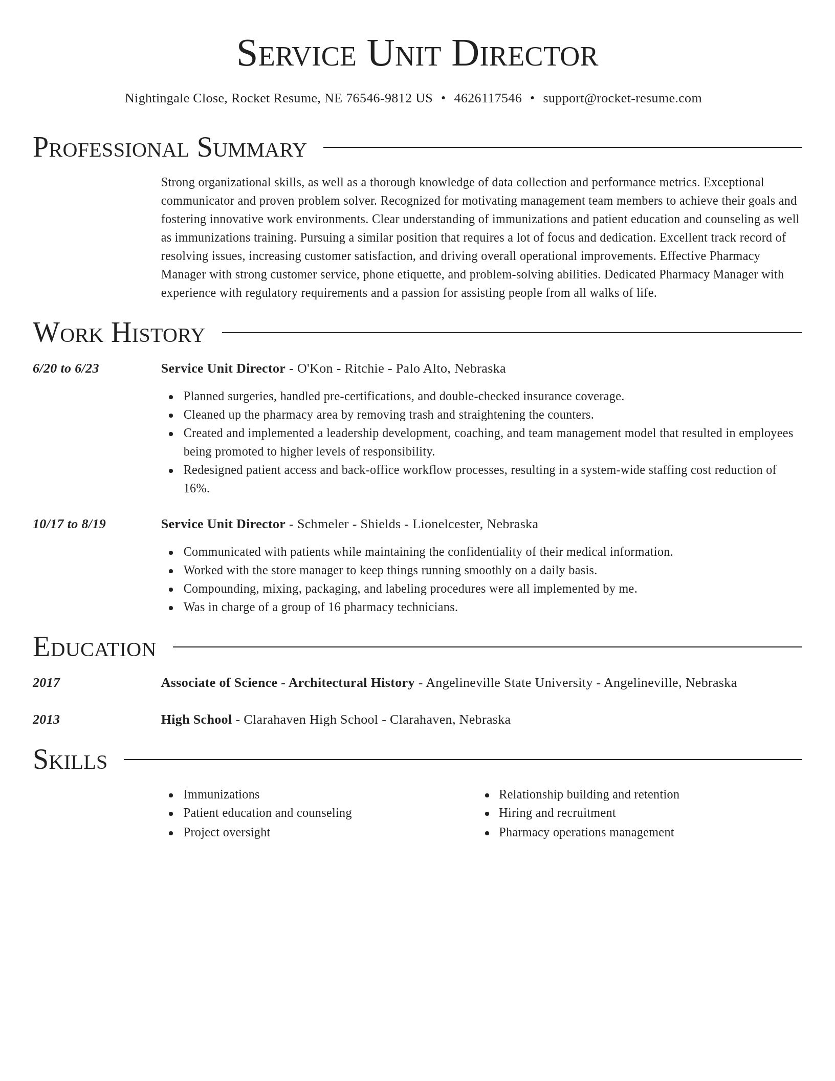Director resume template