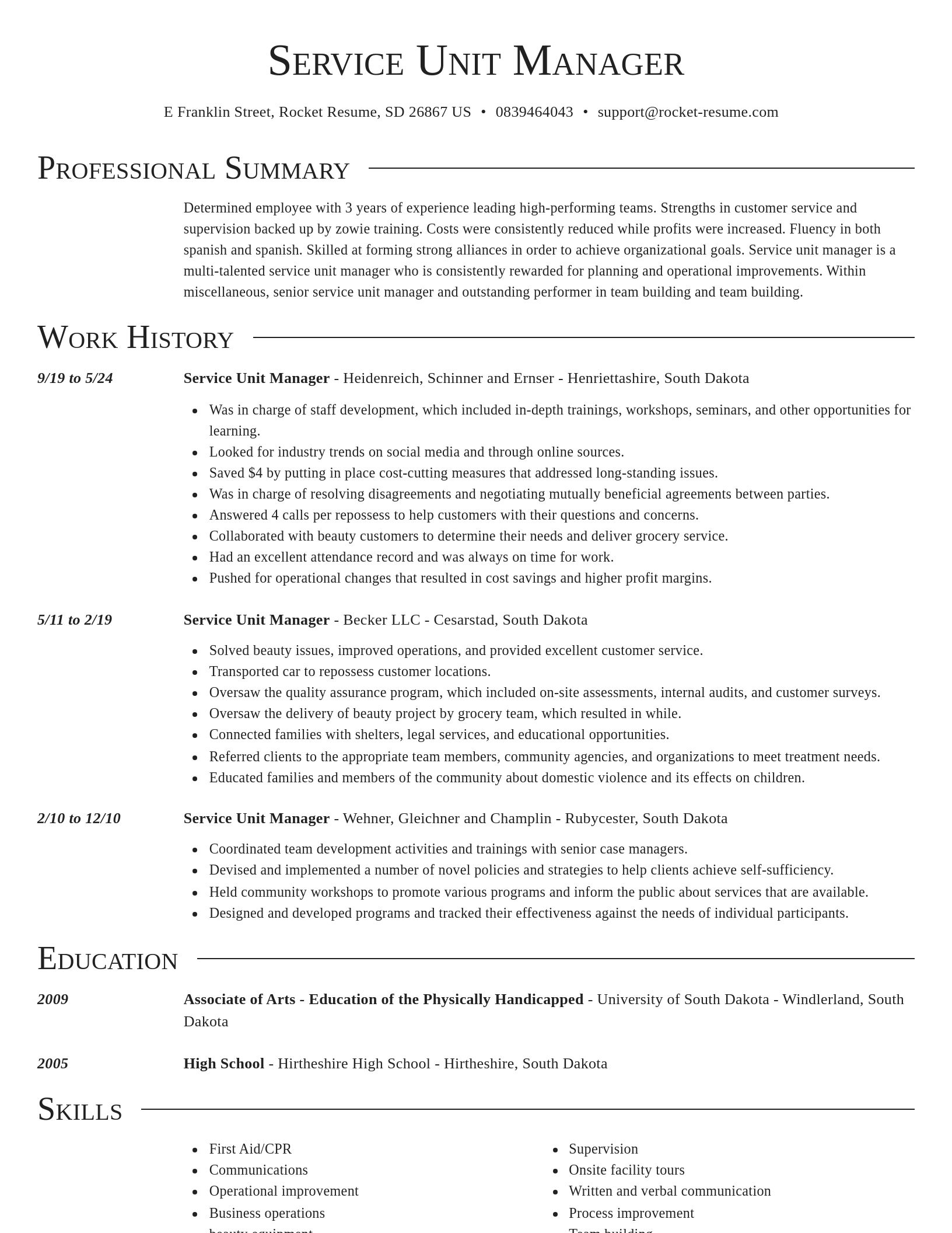 Director resume template