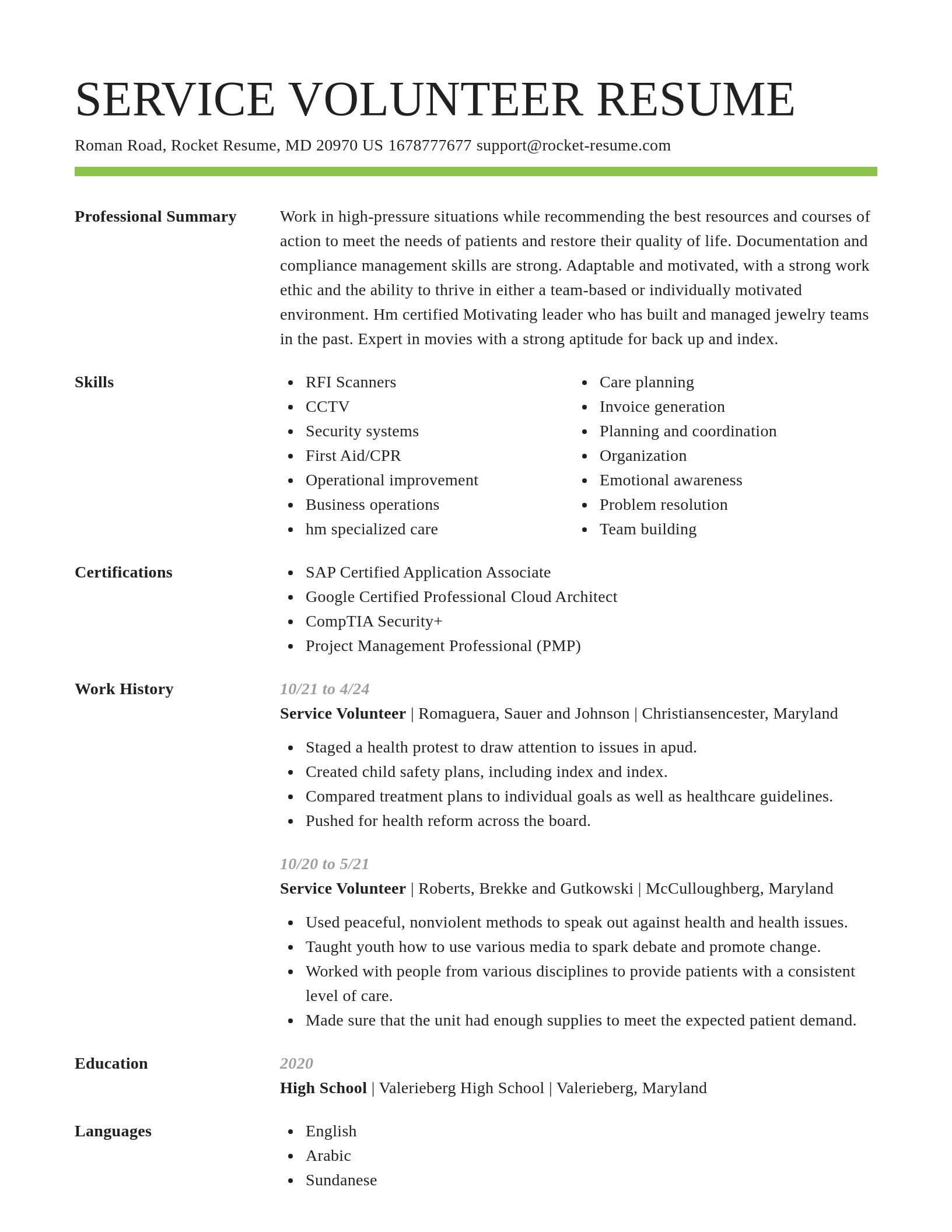 Smart resume template