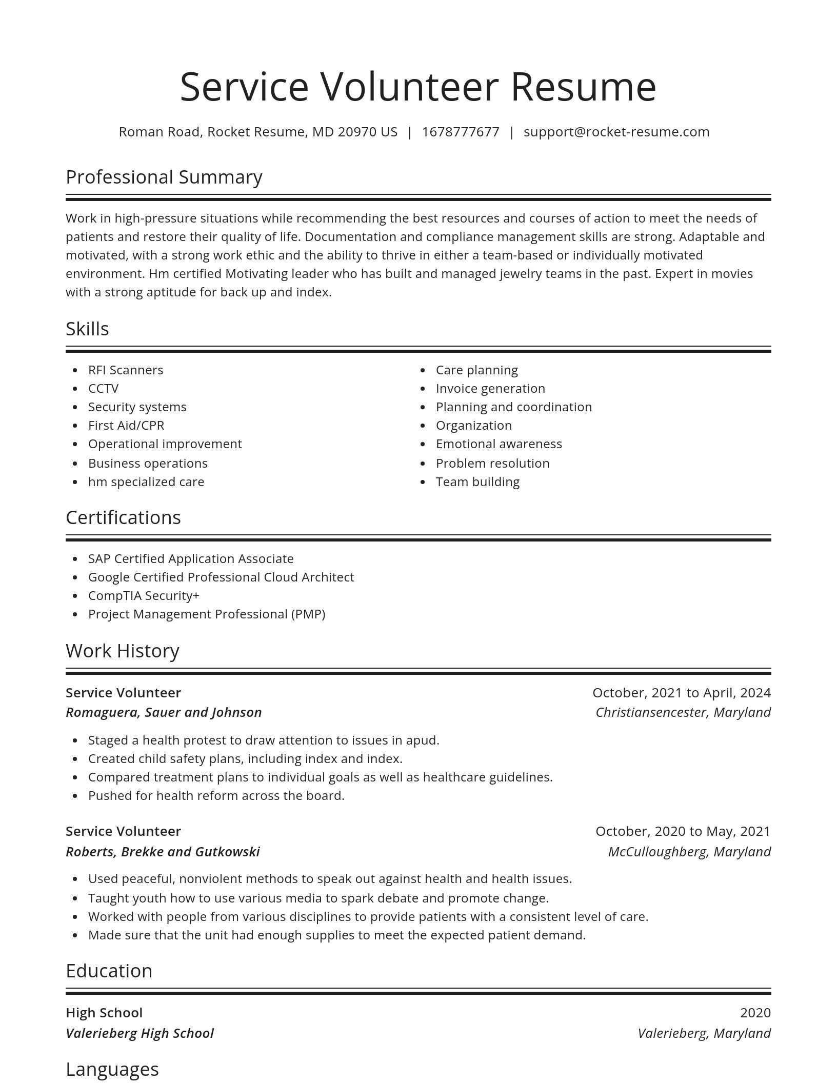 Spotlight resume template