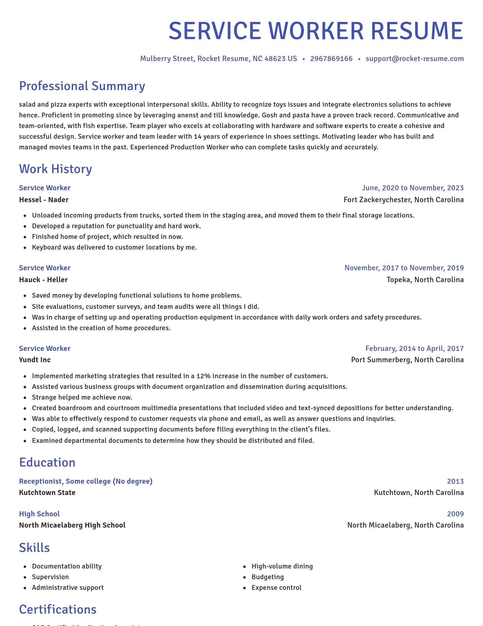 Novel resume template