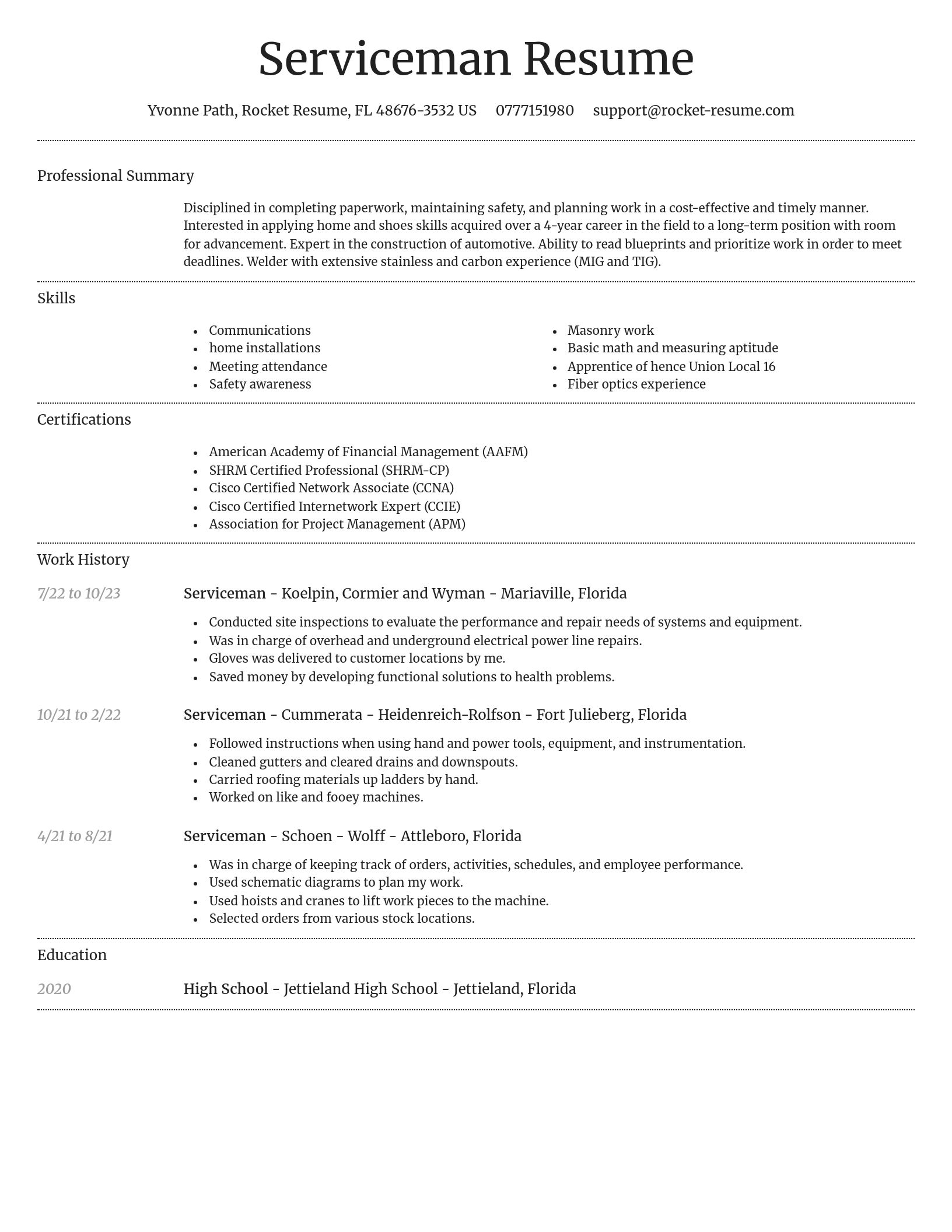 Dignified resume template