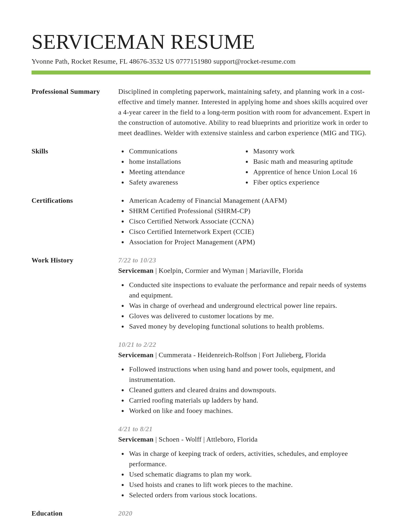 Smart resume template