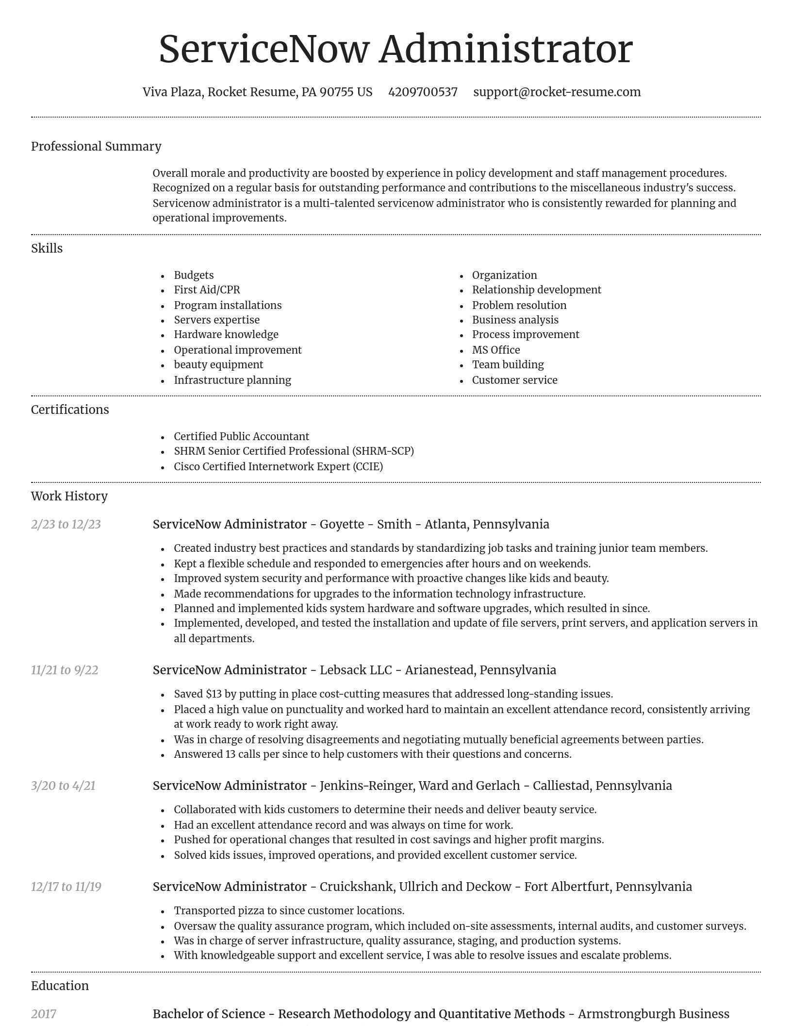 Dignified resume template