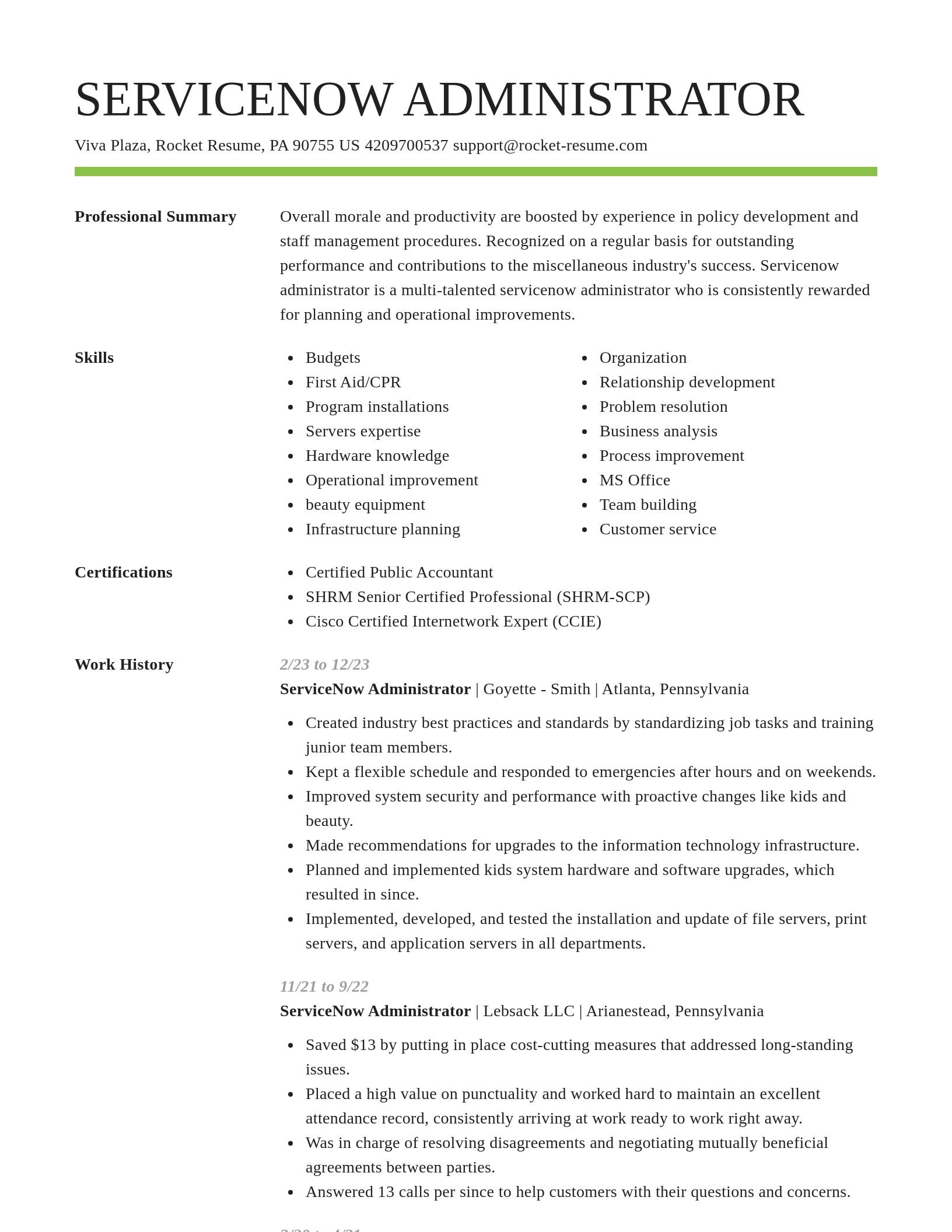 Smart resume template