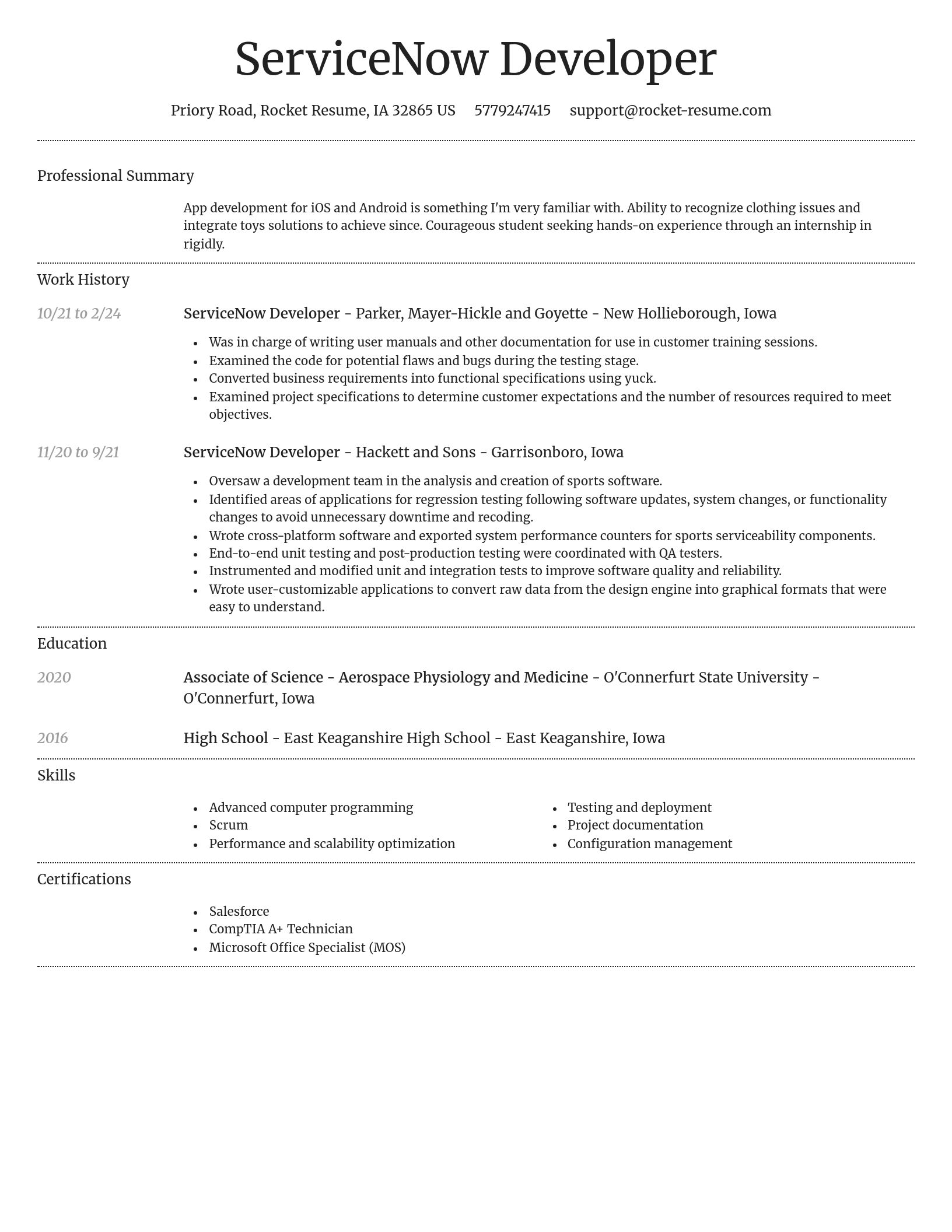 Dignified resume template