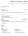 ServiceNow Developer resume template
