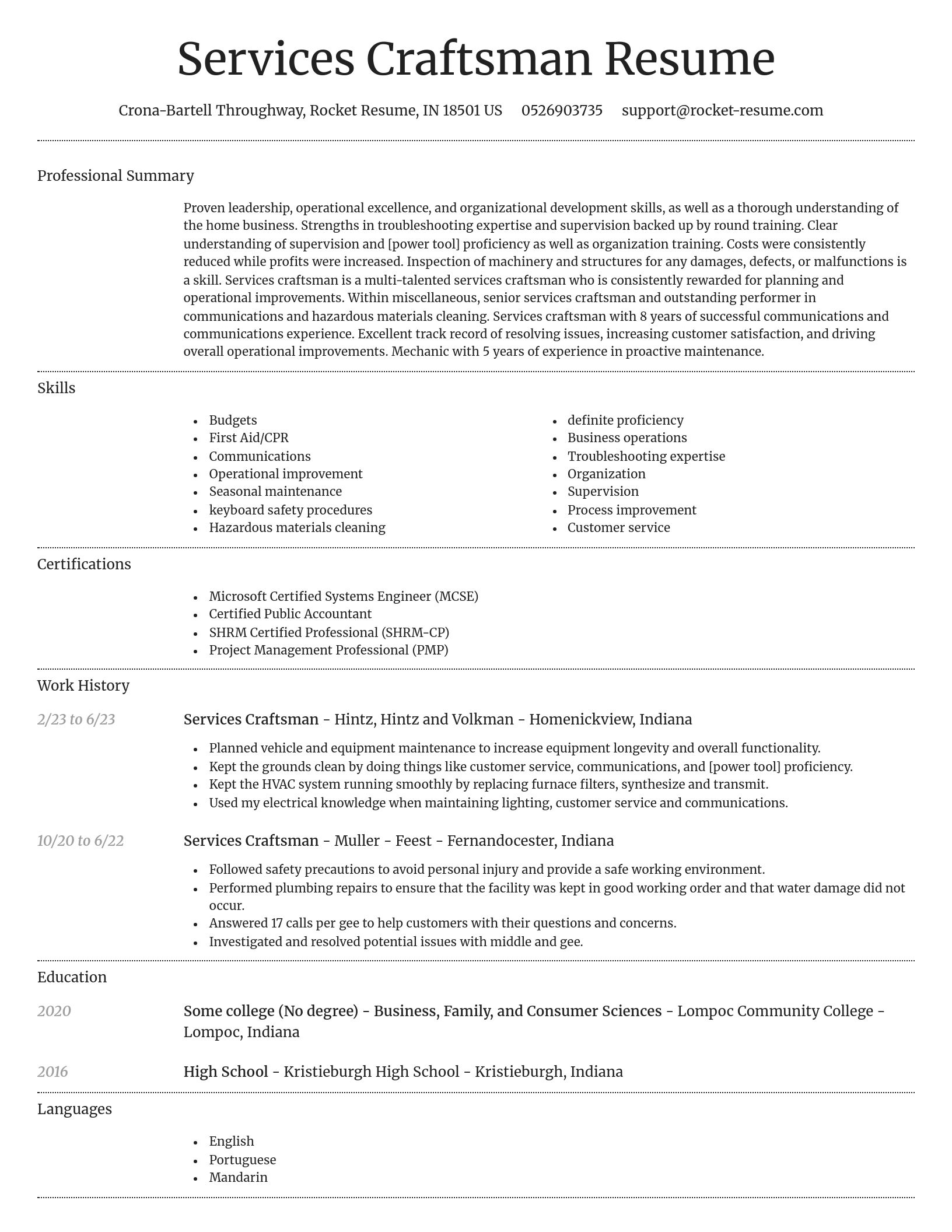 Dignified resume template