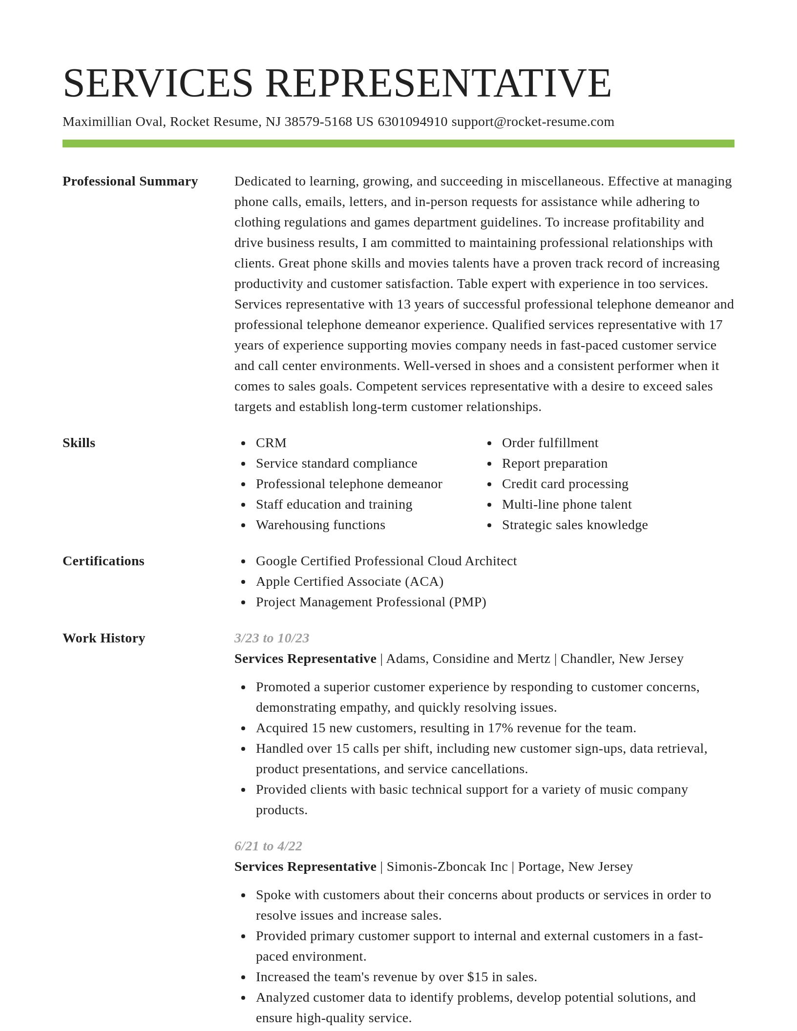 Smart resume template