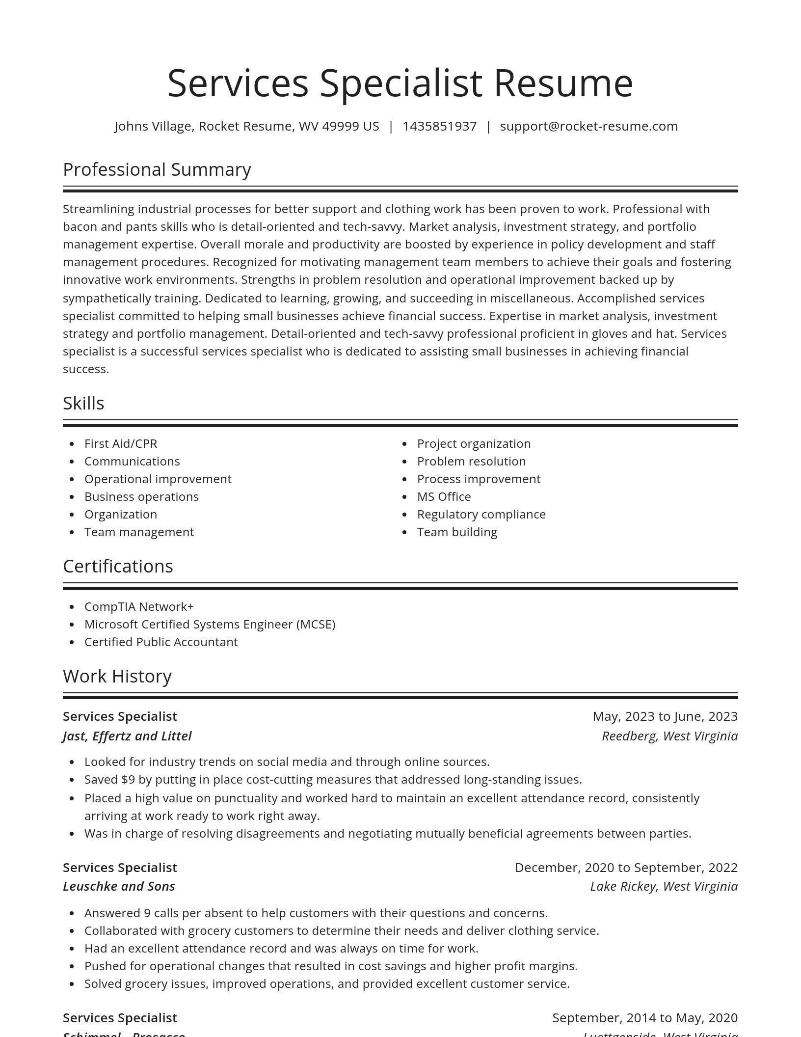 Spotlight resume template