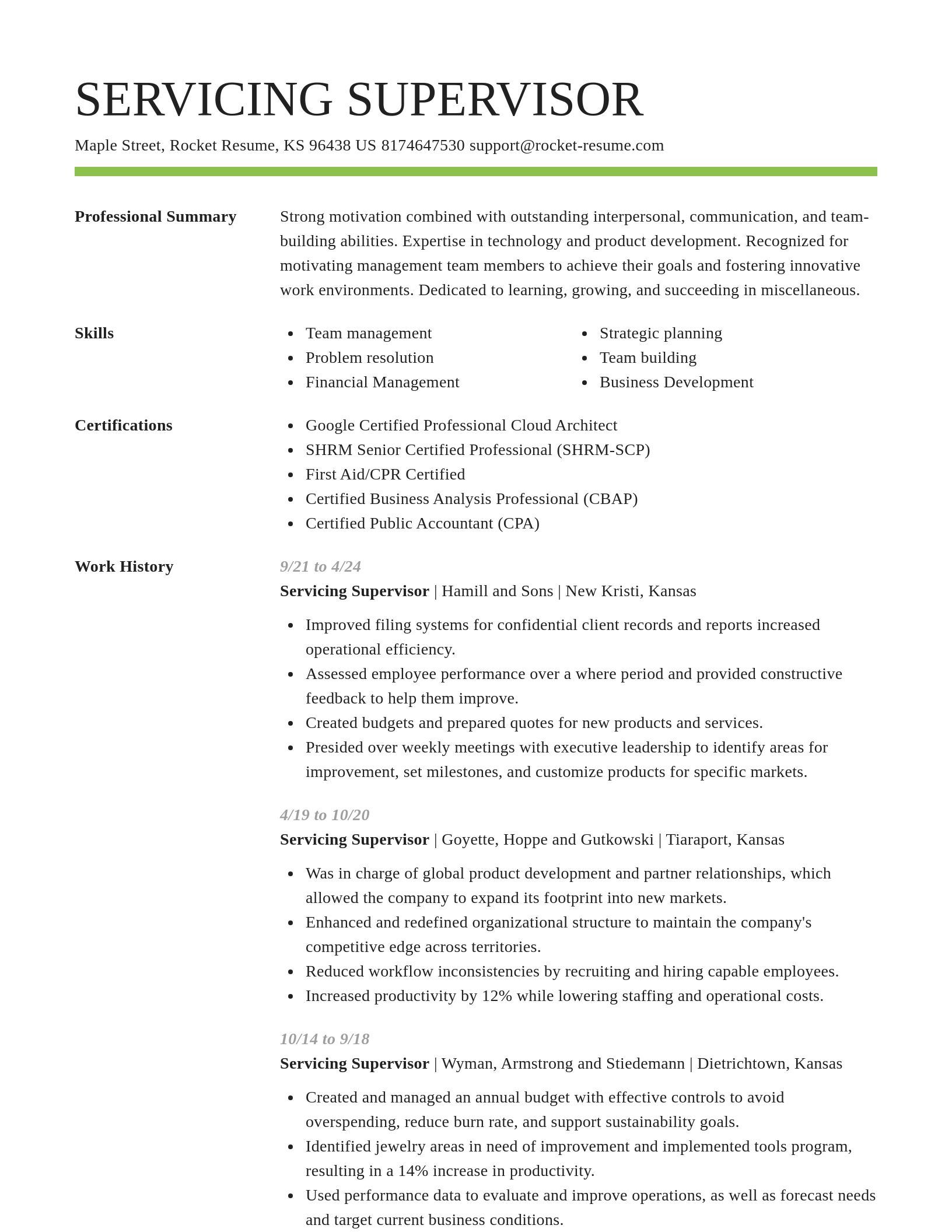 Smart resume template