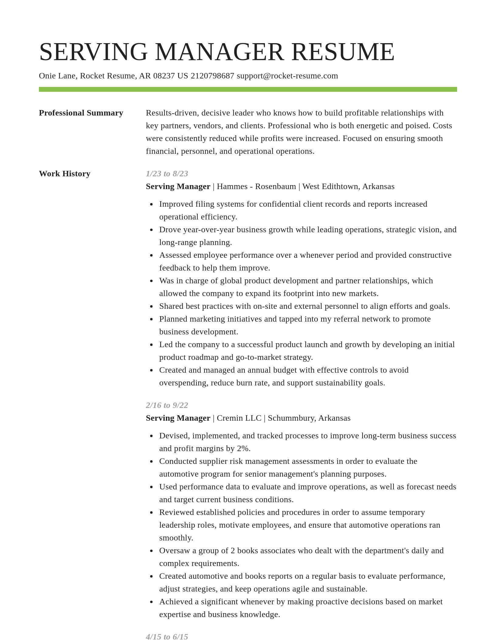 Smart resume template