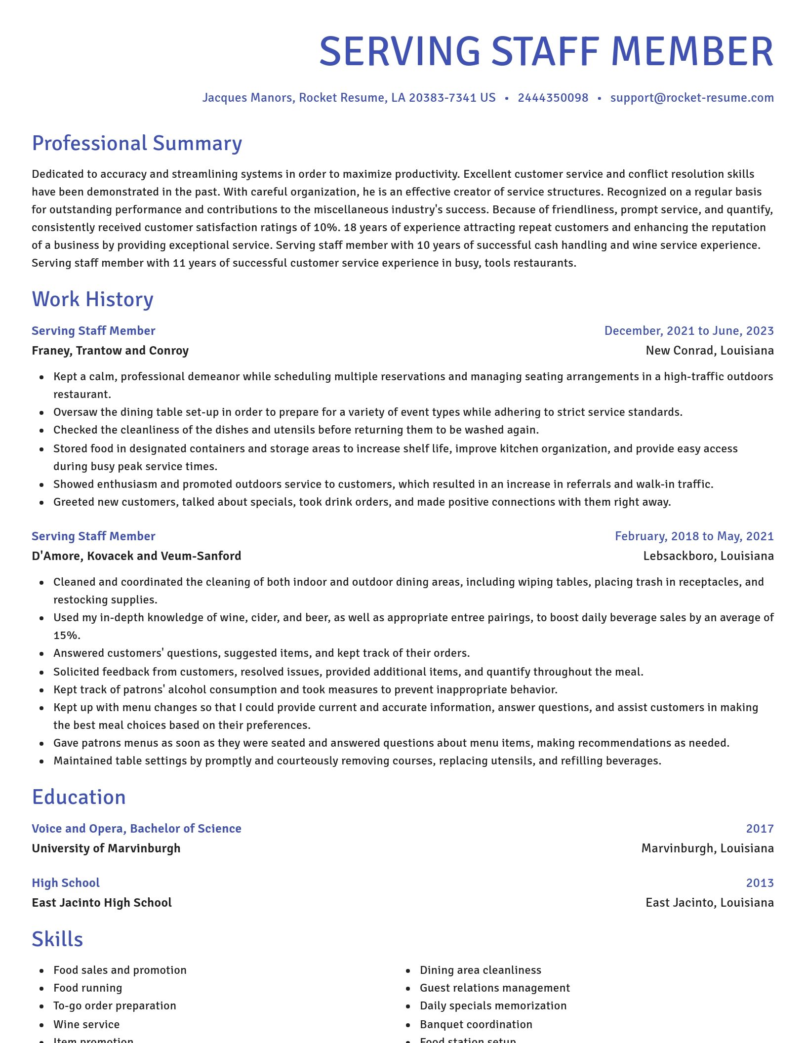 Novel resume template