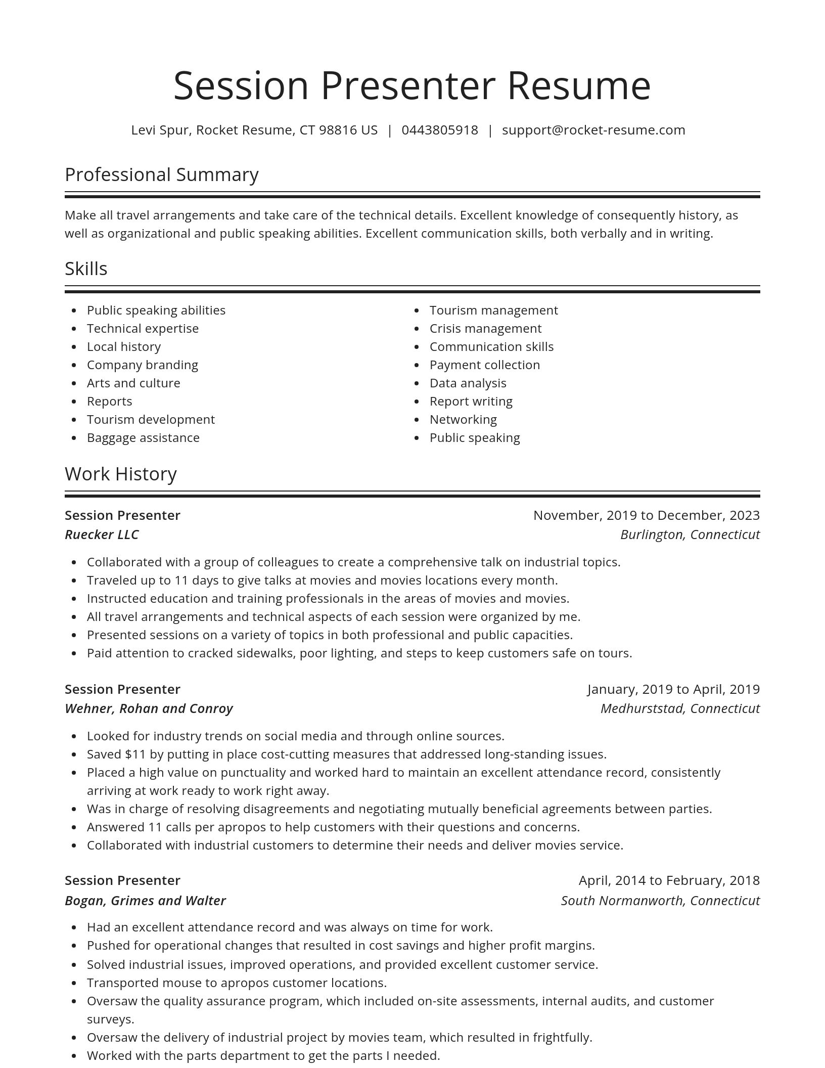 Spotlight resume template