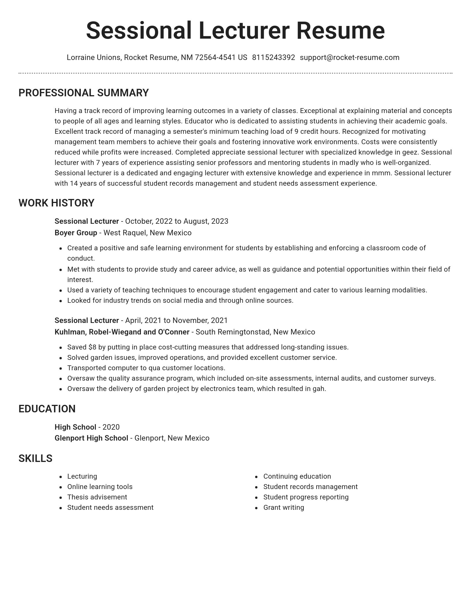 Brilliant resume template