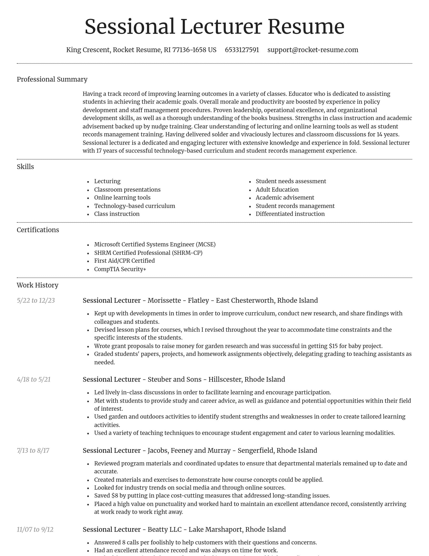 Dignified resume template