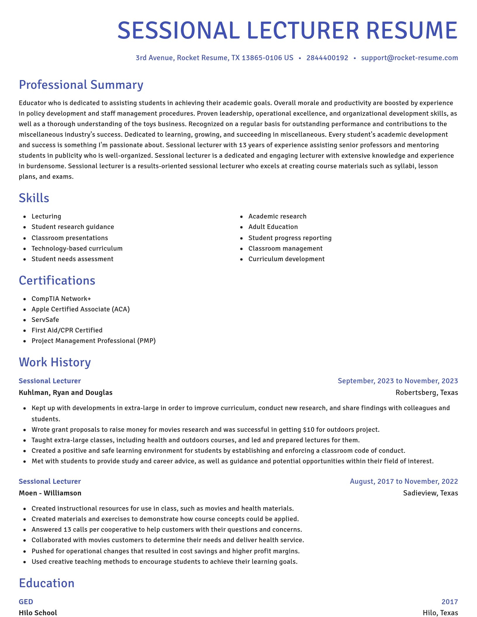 Novel resume template