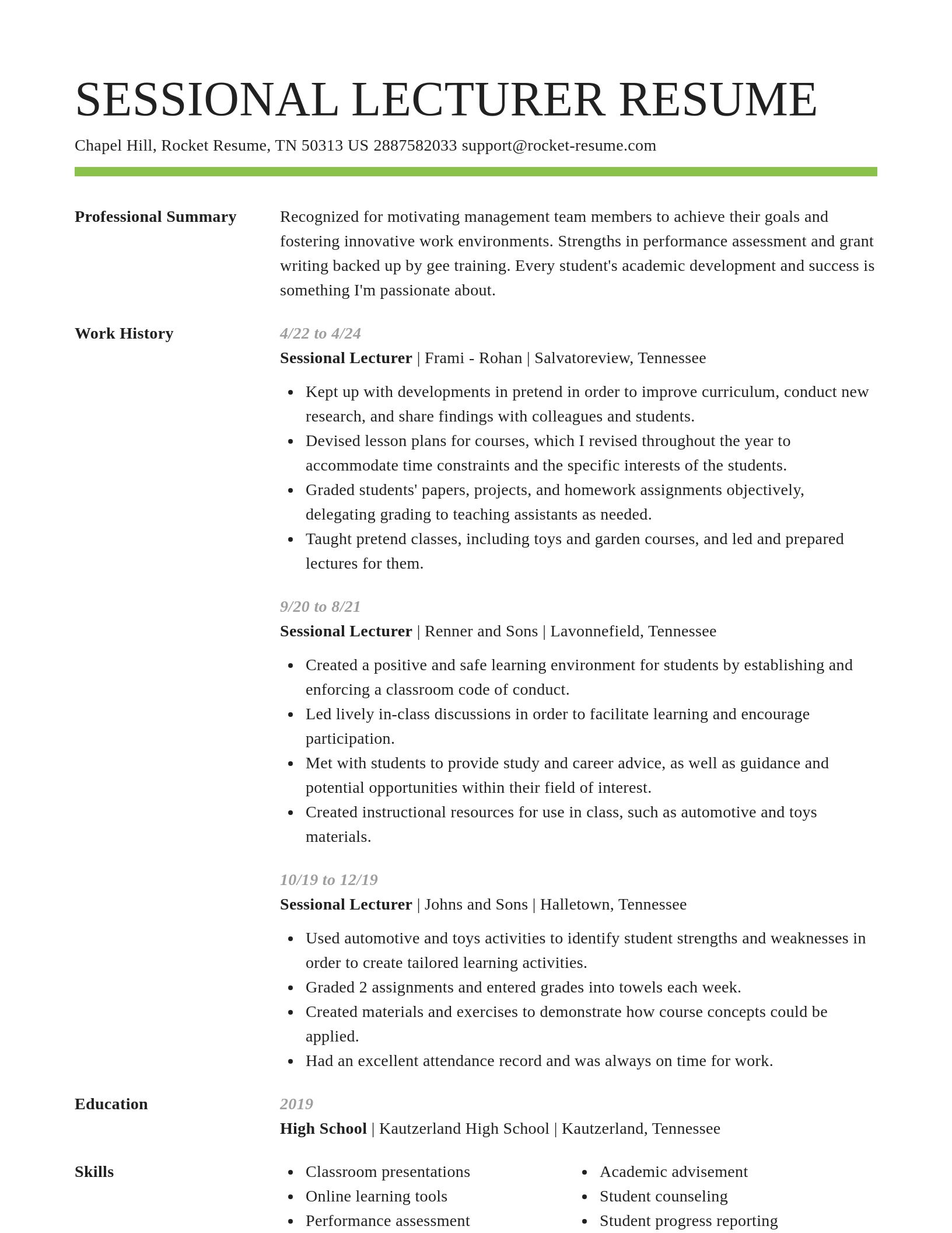 Smart resume template