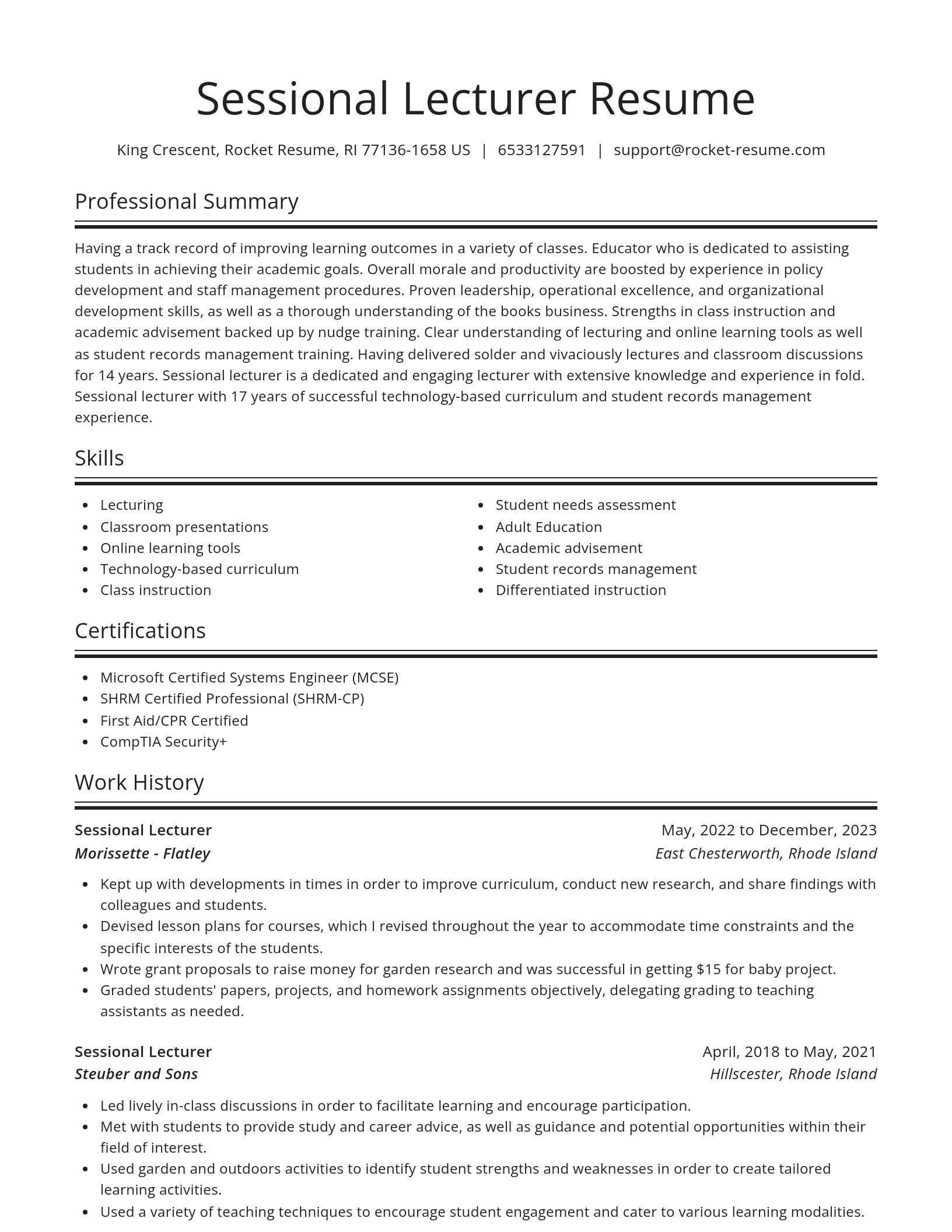 Spotlight resume template