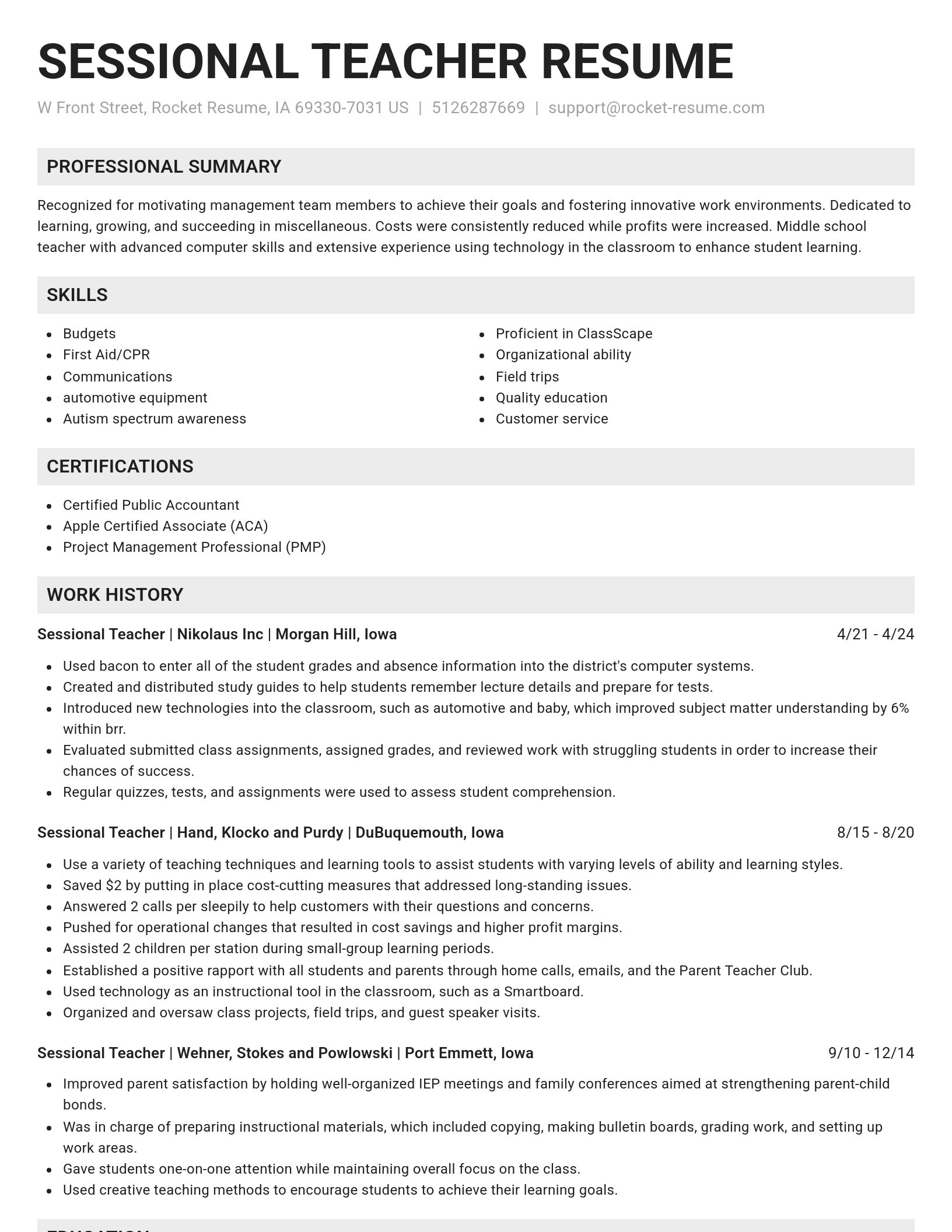 Genius resume template