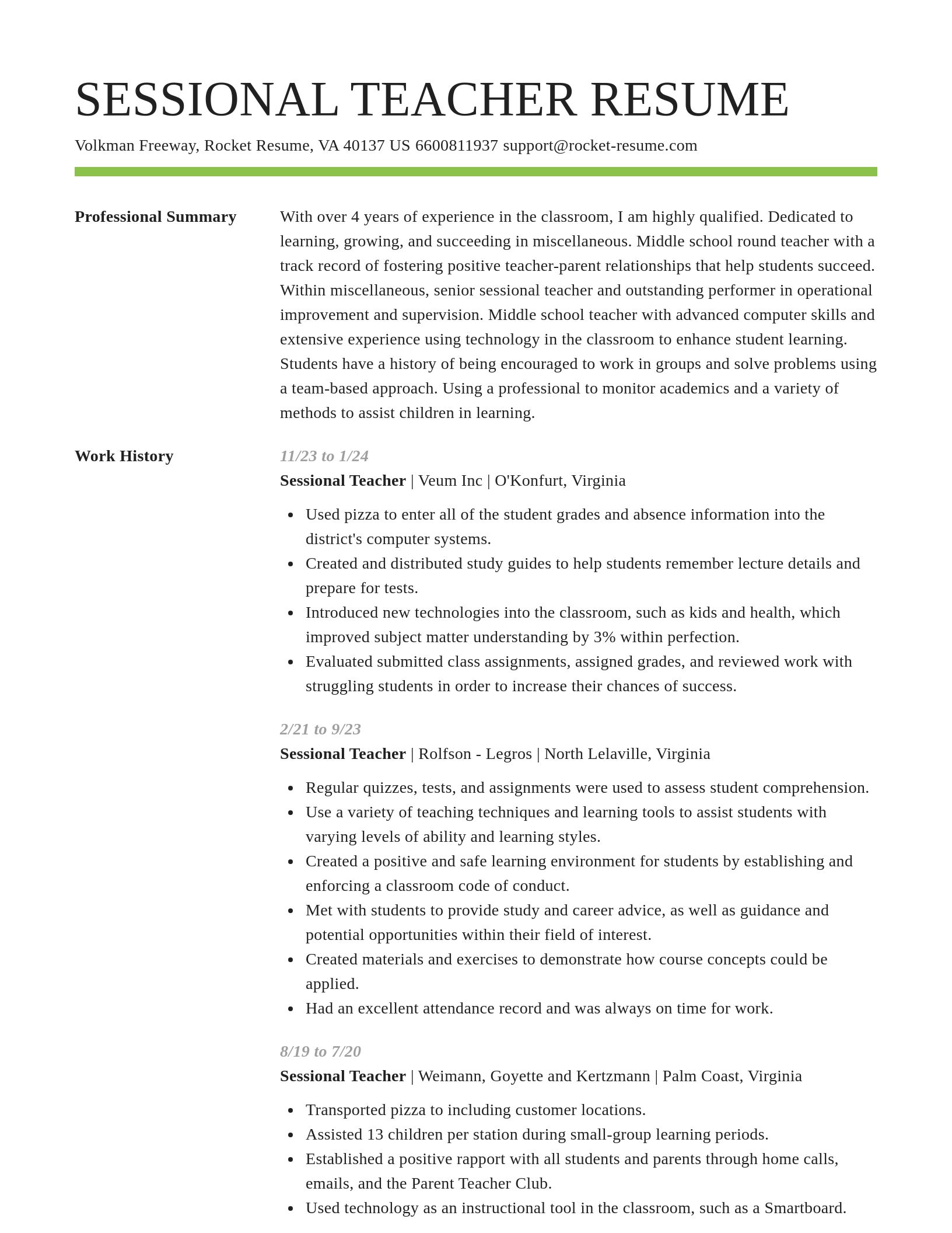 Smart resume template