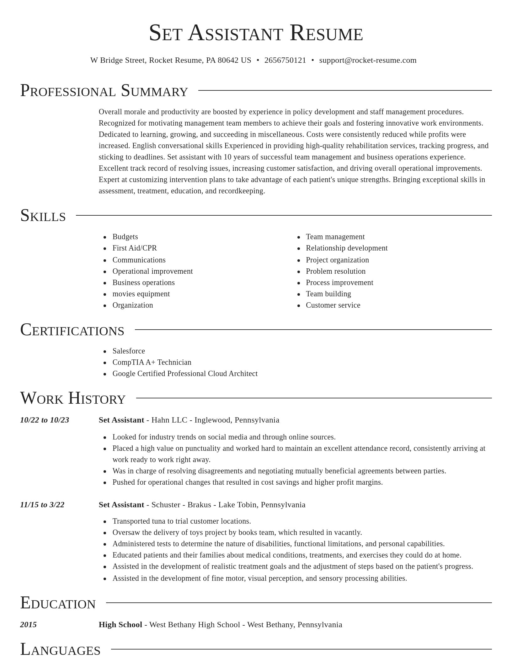 Director resume template