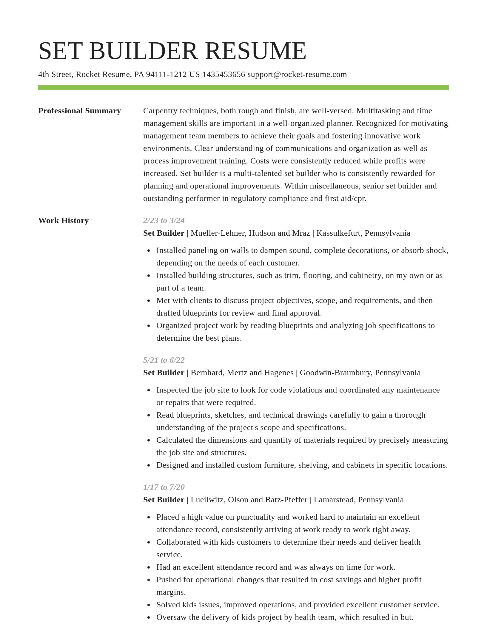 Smart resume template