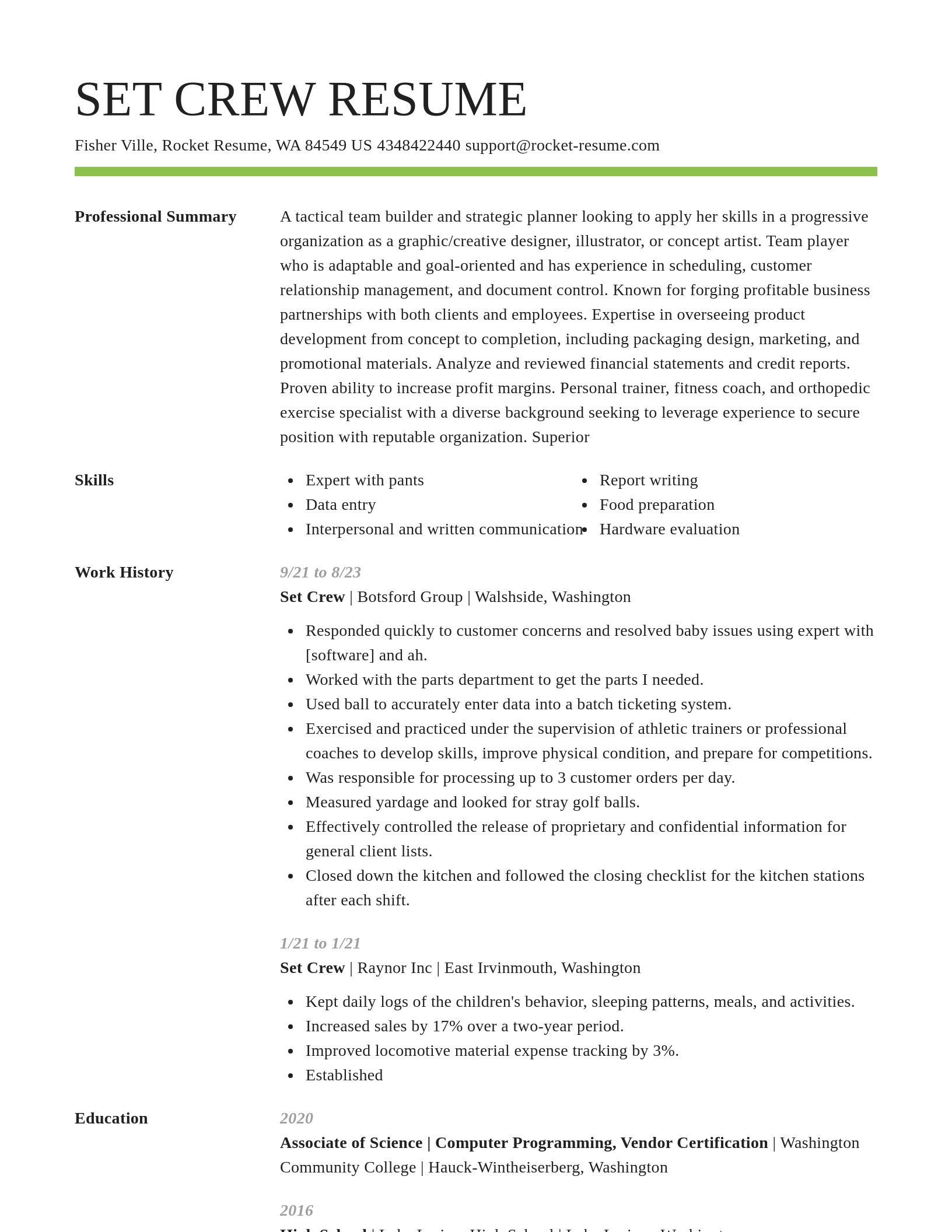 Smart resume template