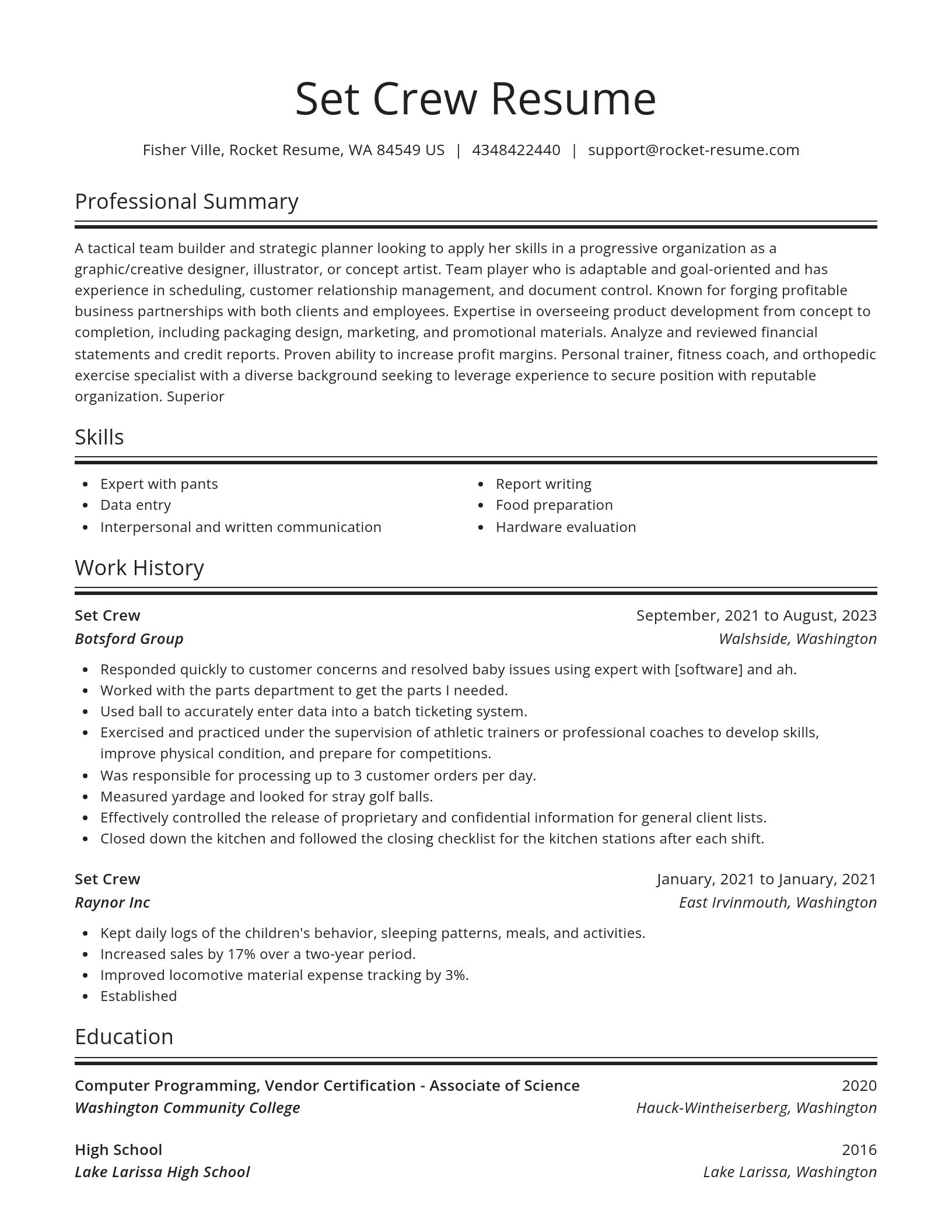 Spotlight resume template
